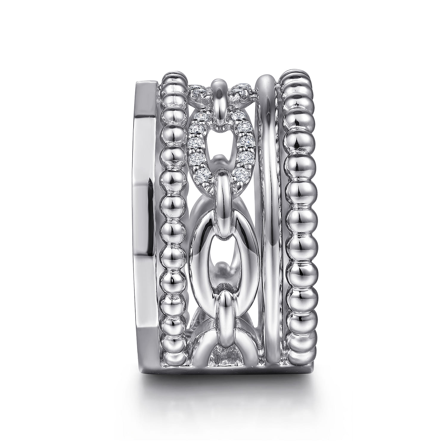 Bujukan White Sapphire Easy Stackable Ring in Sterling Silver, photograph 4