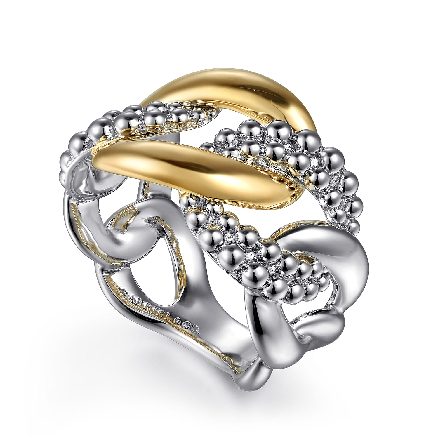 and Link Ring in 14K Yellow Gold, photograph 3