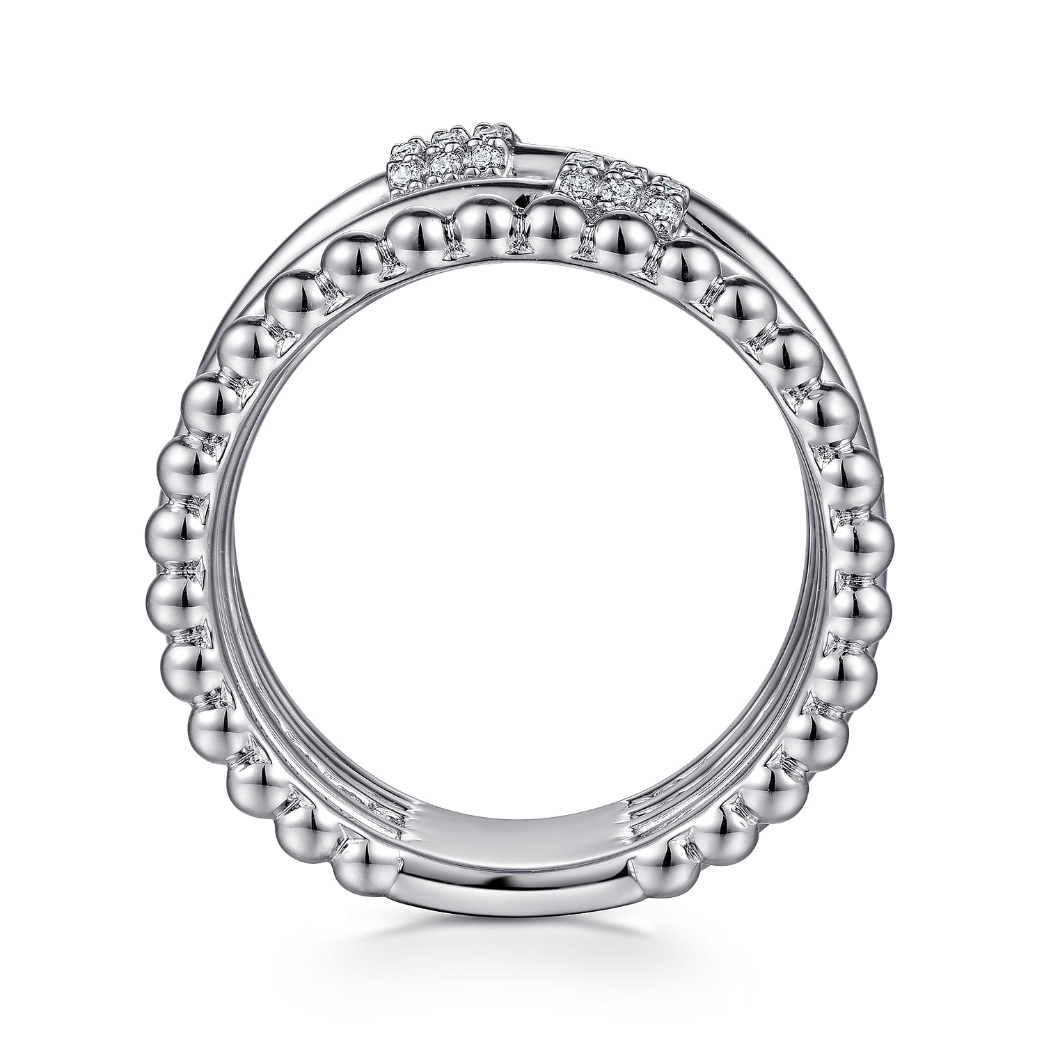 Bujukan White Sapphire Criss Cross Ring in Sterling Silver, photograph 2