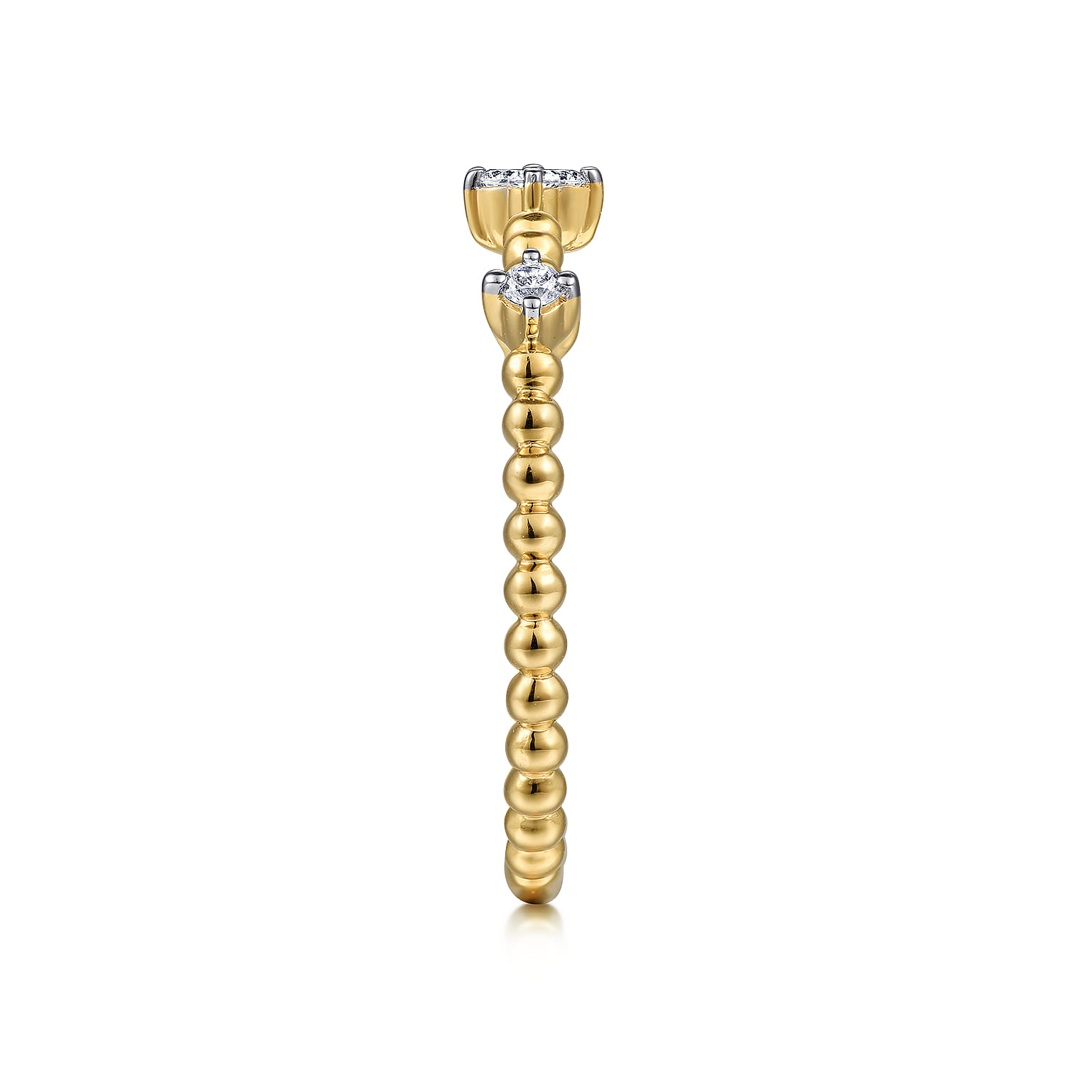 Diamond Station Bujukan Stackable Ring in 14K Yellow Gold, photograph 4