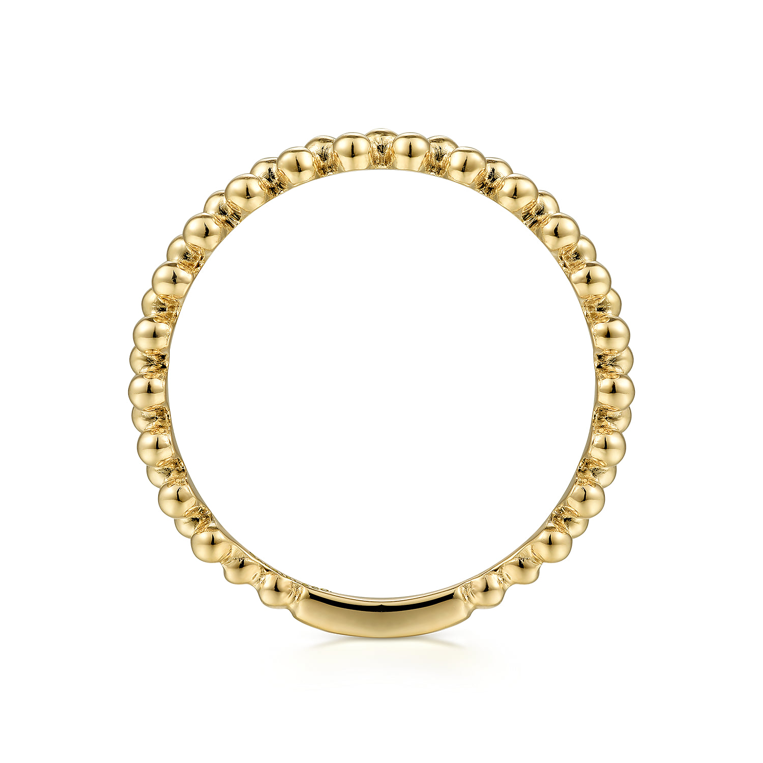 Double Row Bujukan Beads Stackable Ring in 14K Yellow Gold, photograph 2