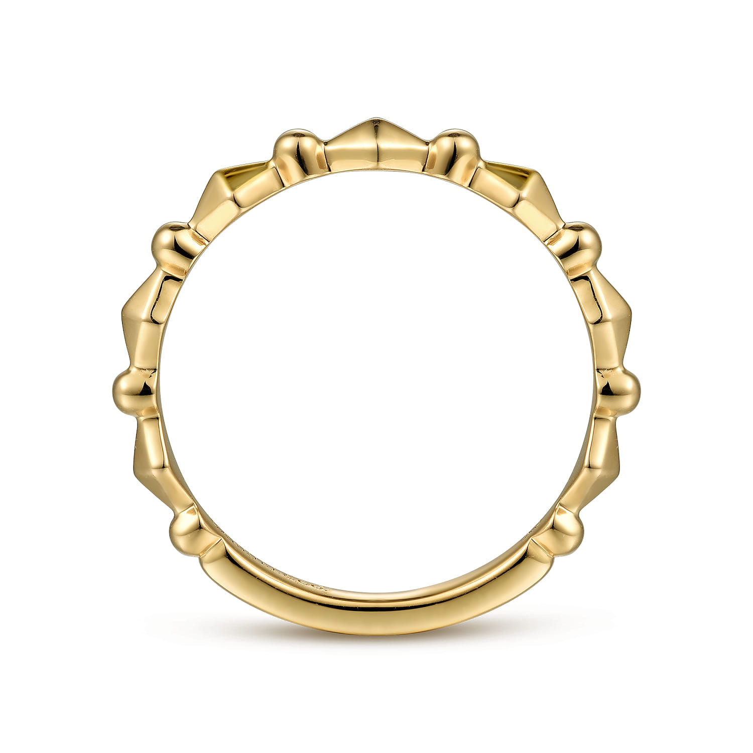 Geometric Station Stackable Ring in 14K Yellow Gold, photograph 2