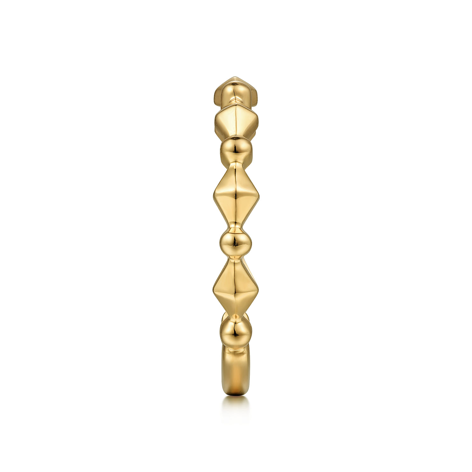 Geometric Station Stackable Ring in 14K Yellow Gold, photograph 4