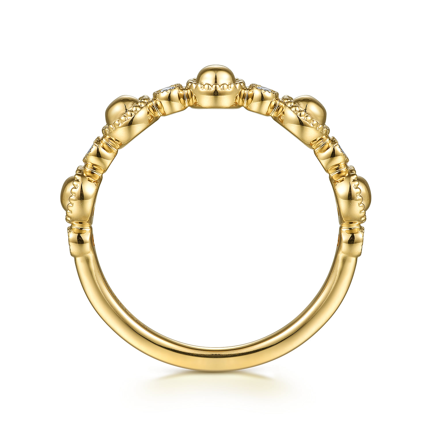 Diamond Bujukan Station Stackable Ring in 14K Yellow Gold, photograph 2