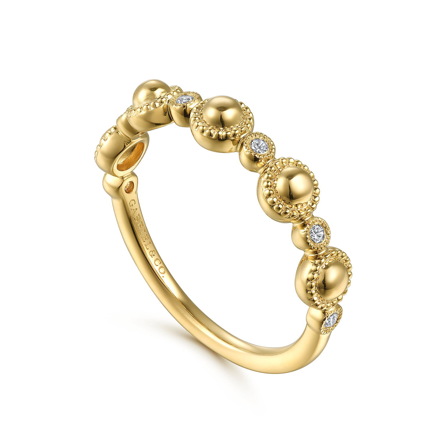 Diamond Bujukan Station Stackable Ring in 14K Yellow Gold, photograph 3