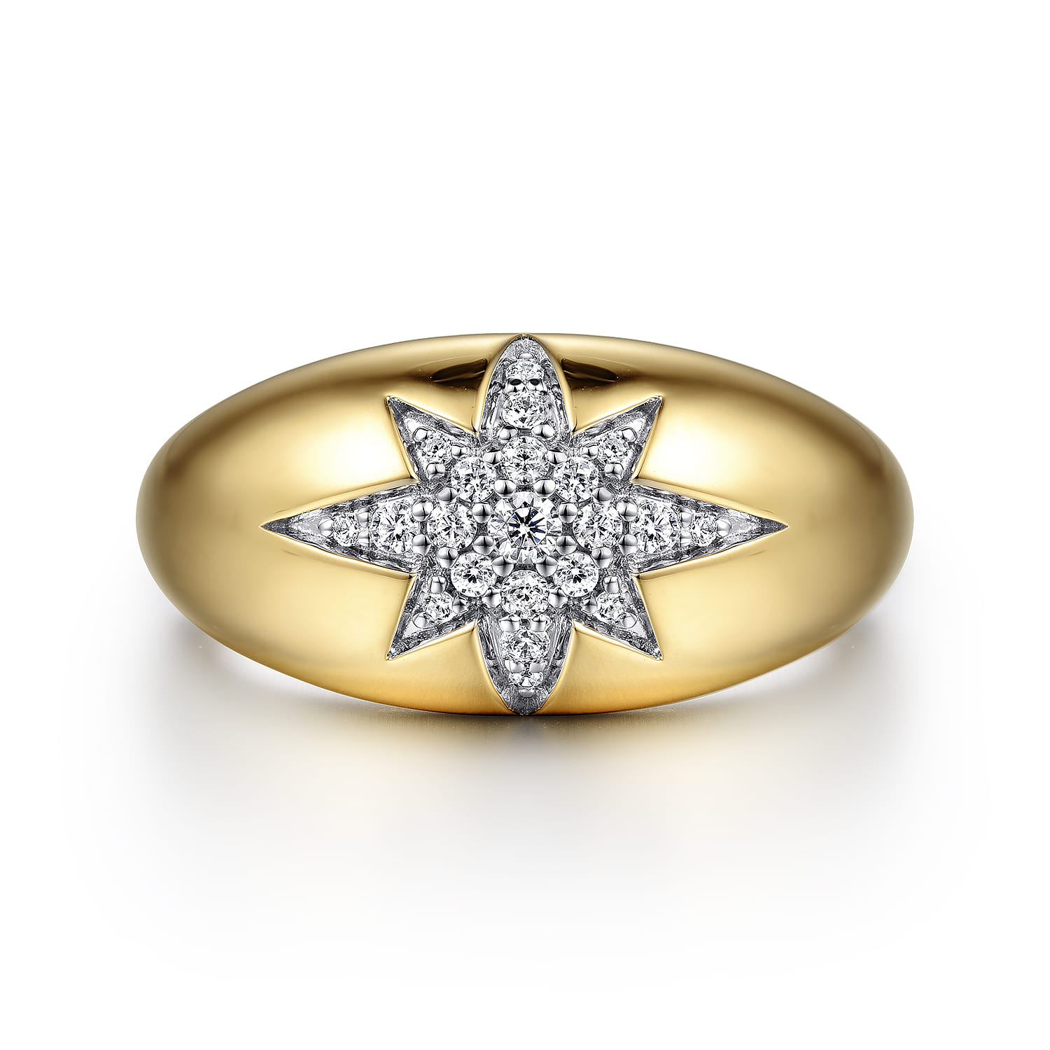 Domed Diamond Star Ring