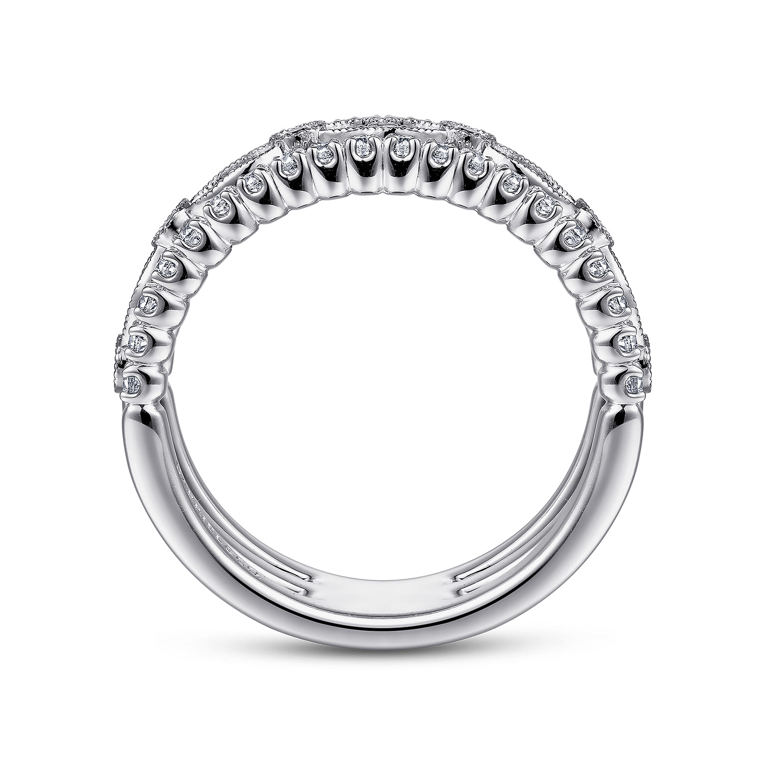 Vintage Inspired Diamond Ring in 14K White Gold, photograph 2