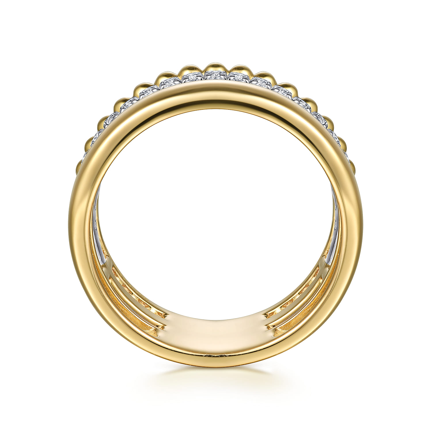 Diamond Easy Stackable Ring 0.35ct-Bujukan in 14K White/Yellow Gold, photograph 2