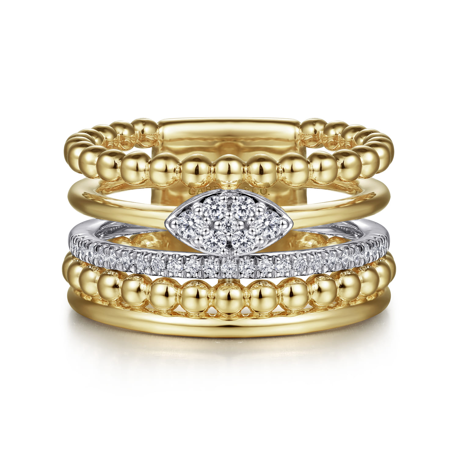 Bujukan And Diamond Easy Stackable Ring