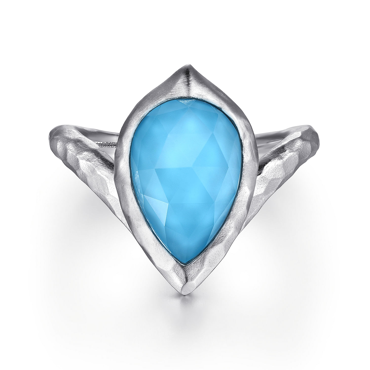 指輪・リング Silver Combination Texture Oval Shape Hammered Surface Ring Silver Combination Texture Oval Shape Hammered Surface Ring