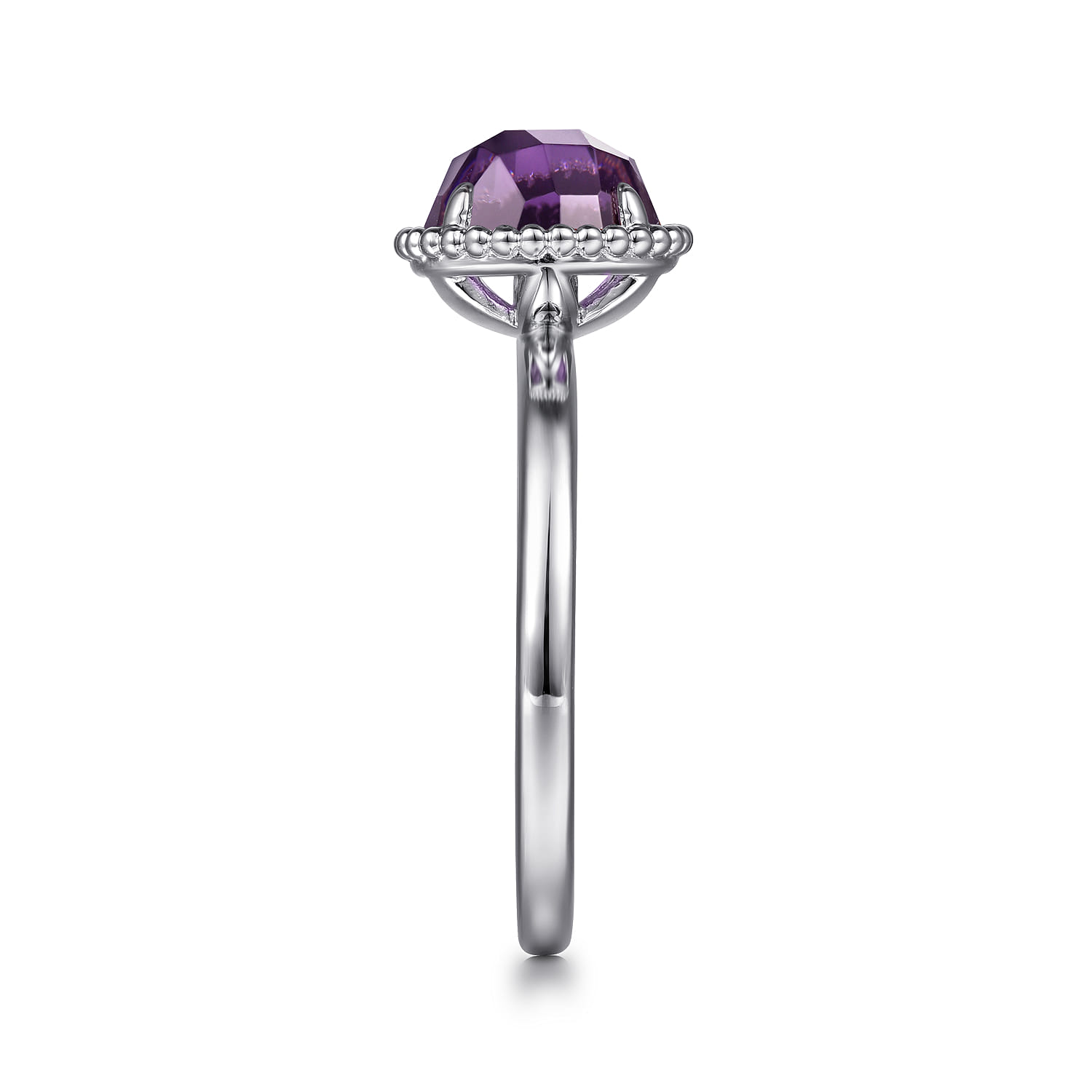 Round Amethyst Bujukan Ring in Sterling Silver, photograph 4