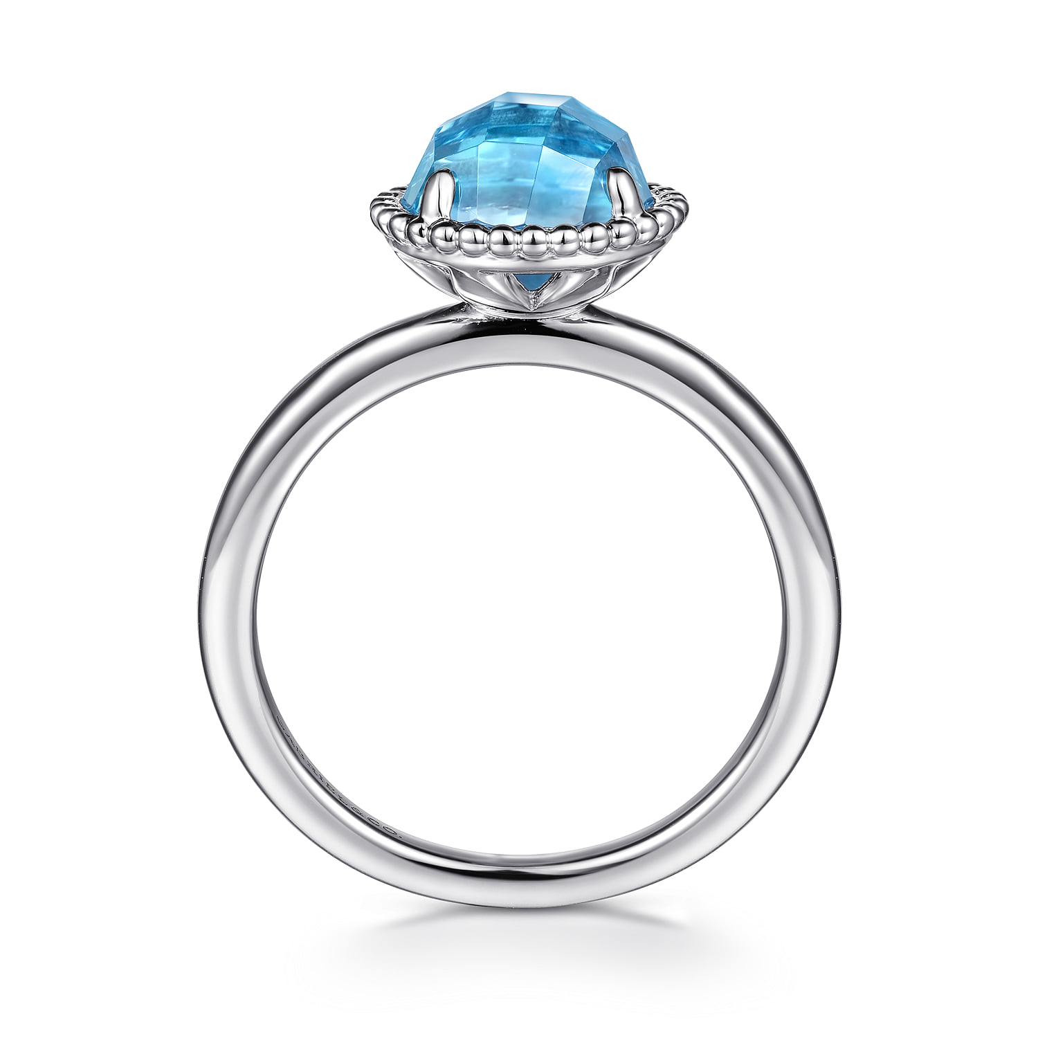 Round Blue Topaz Bujukan Ring in Sterling Silver, photograph 2