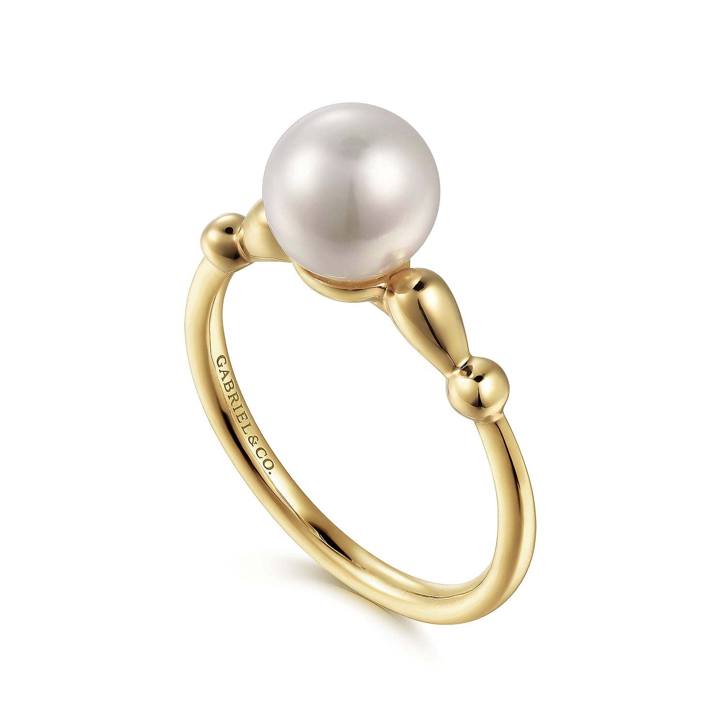Pearl Bujukan Promise Ring in 14K Yellow Gold, photograph 3