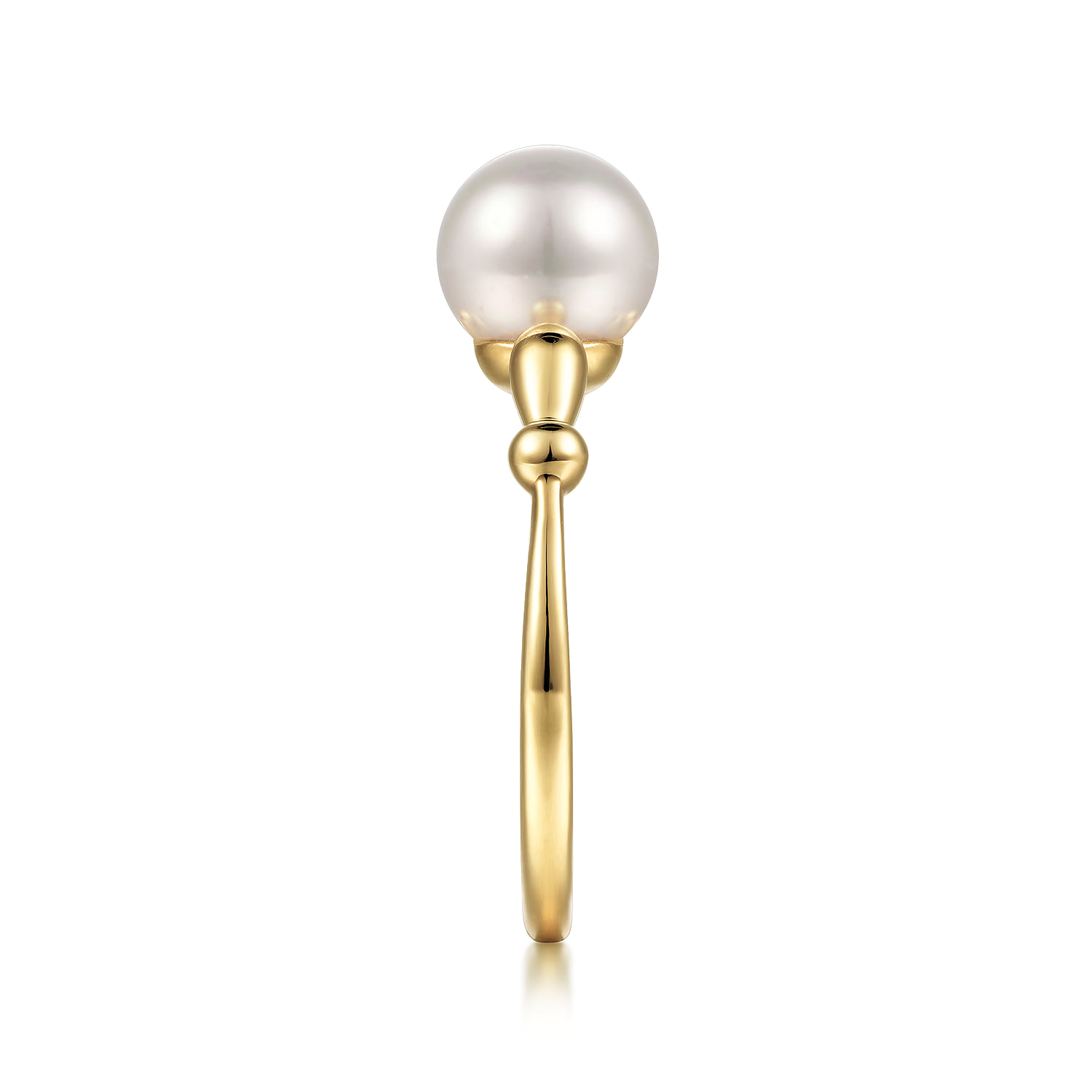 Pearl Bujukan Promise Ring in 14K Yellow Gold, photograph 4