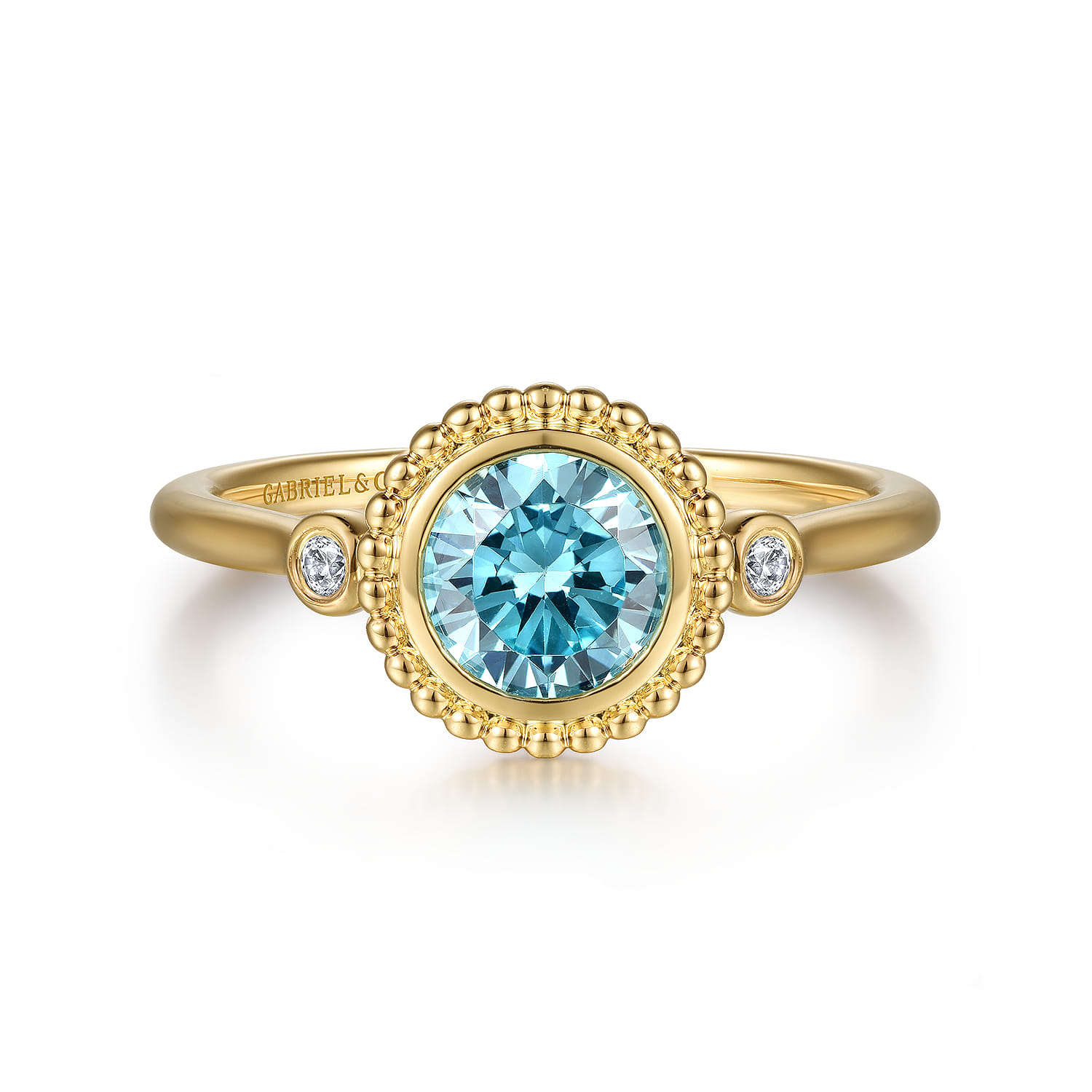 Diamond and Blue Topaz Bujukan Promise Ring