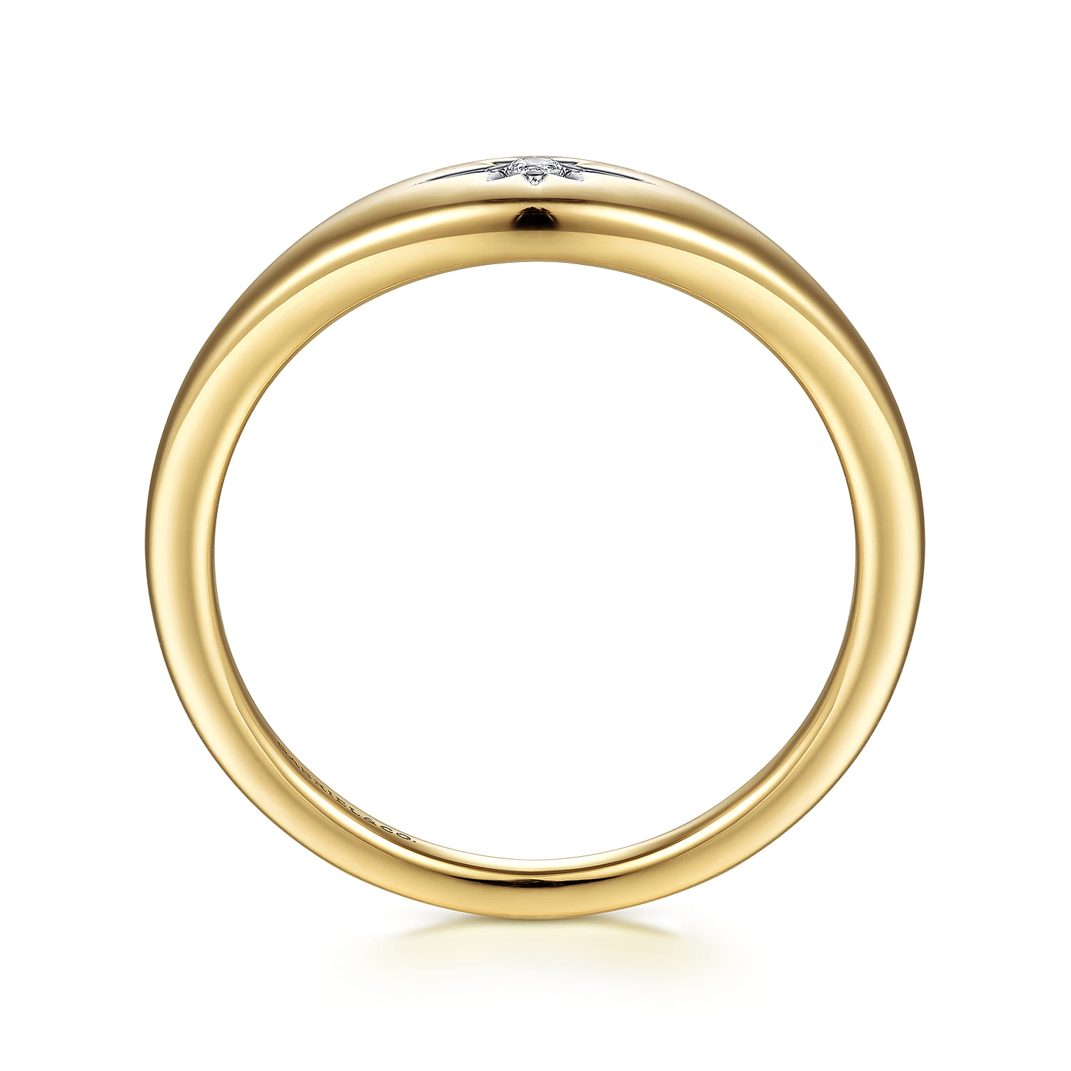 Diamond Signet Ring in 14K Yellow Gold, photograph 2