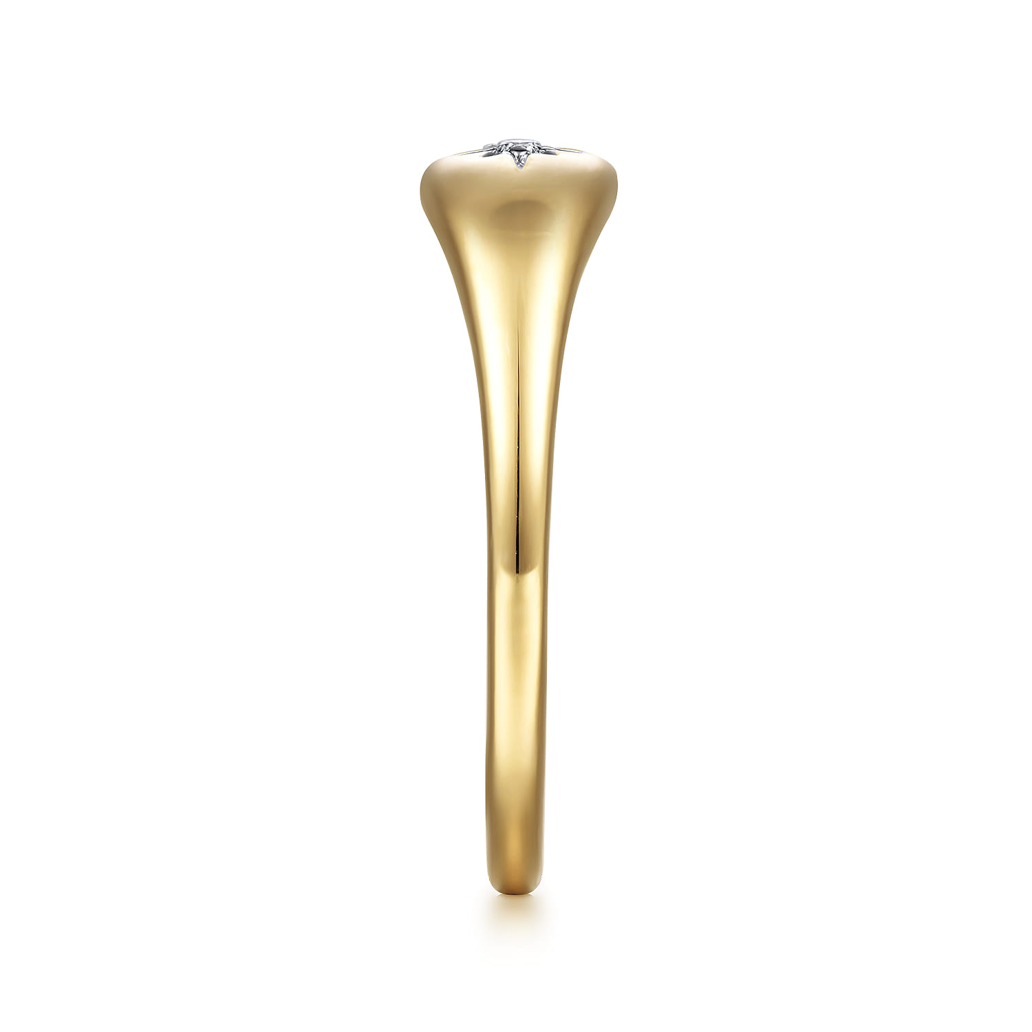 Diamond Signet Ring in 14K Yellow Gold, photograph 4