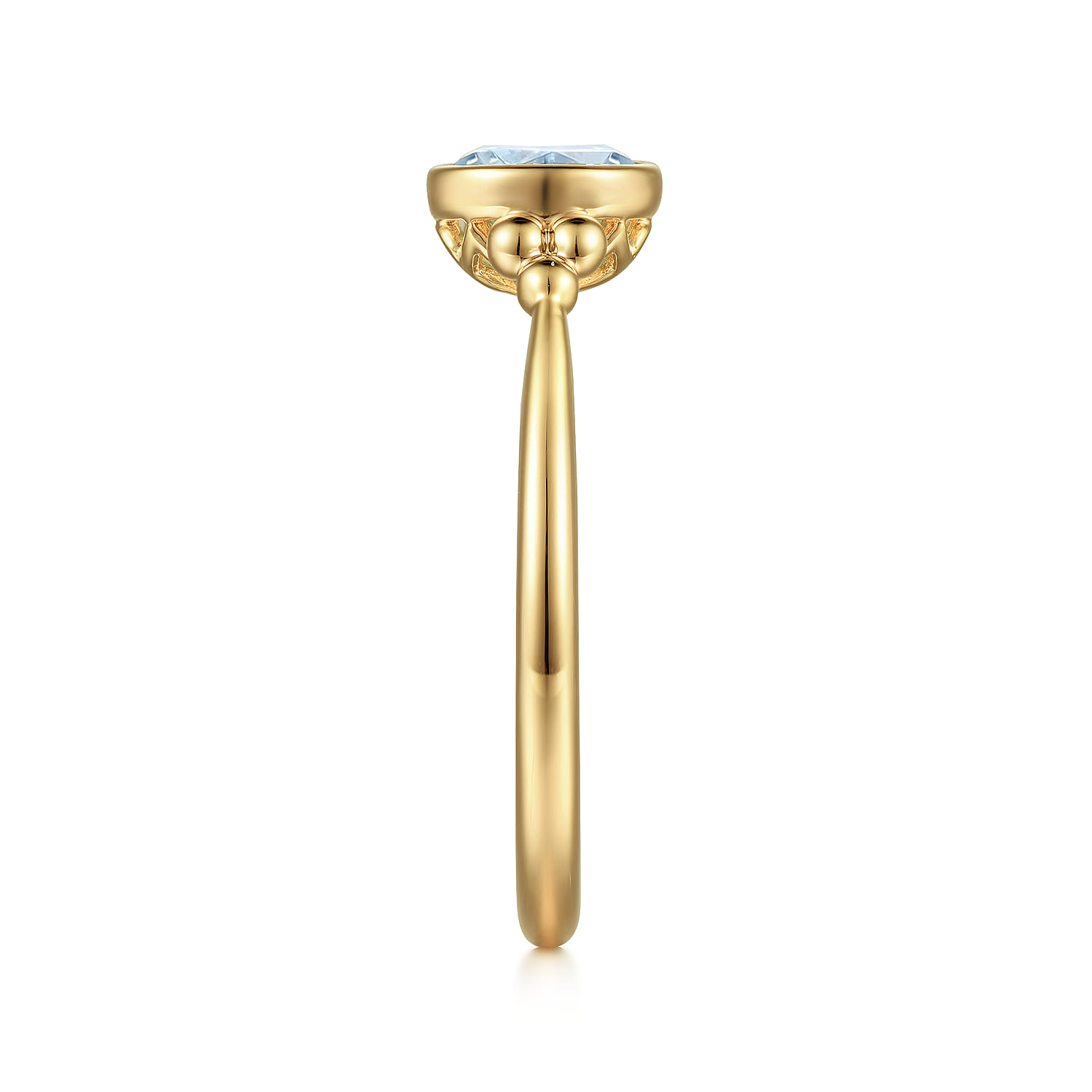 Aquamarine Bujukan Promise Ring in 14K Yellow Gold, photograph 4