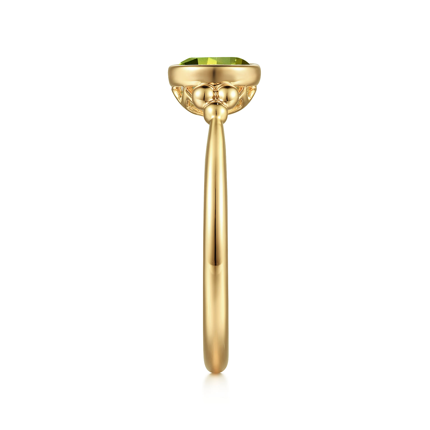 Peridot Bujukan Promise Ring in 14K Yellow Gold, photograph 4