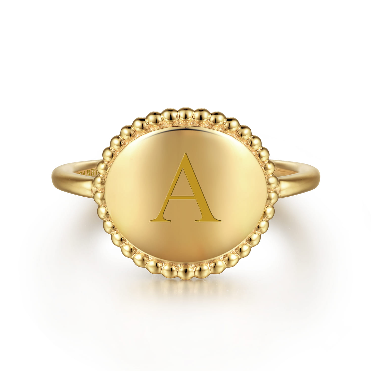 Bujukan Frame Engravable Ring in 14K Yellow Gold, photograph 6