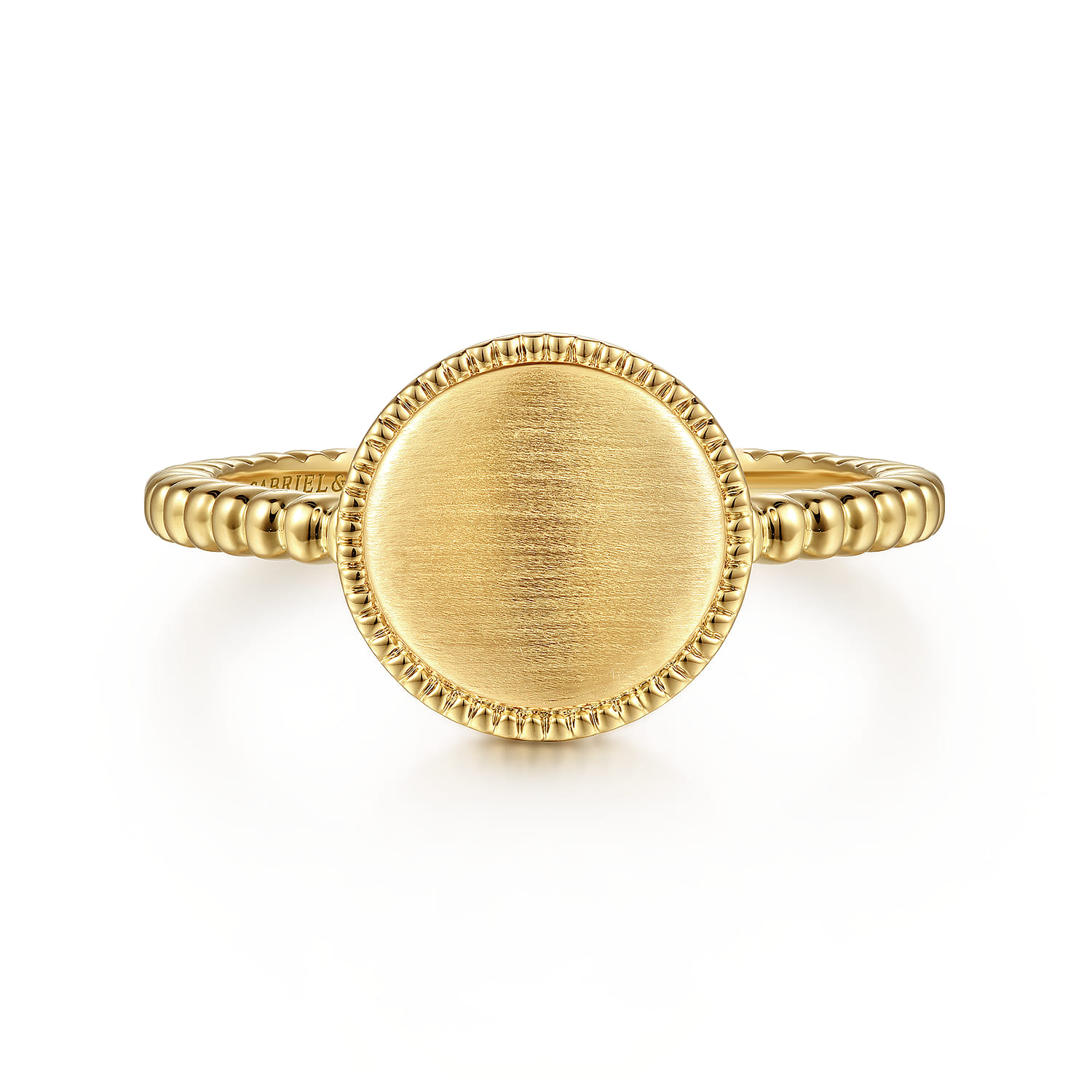 Bujukan Engravable Signet Ring in 14K Yellow Gold