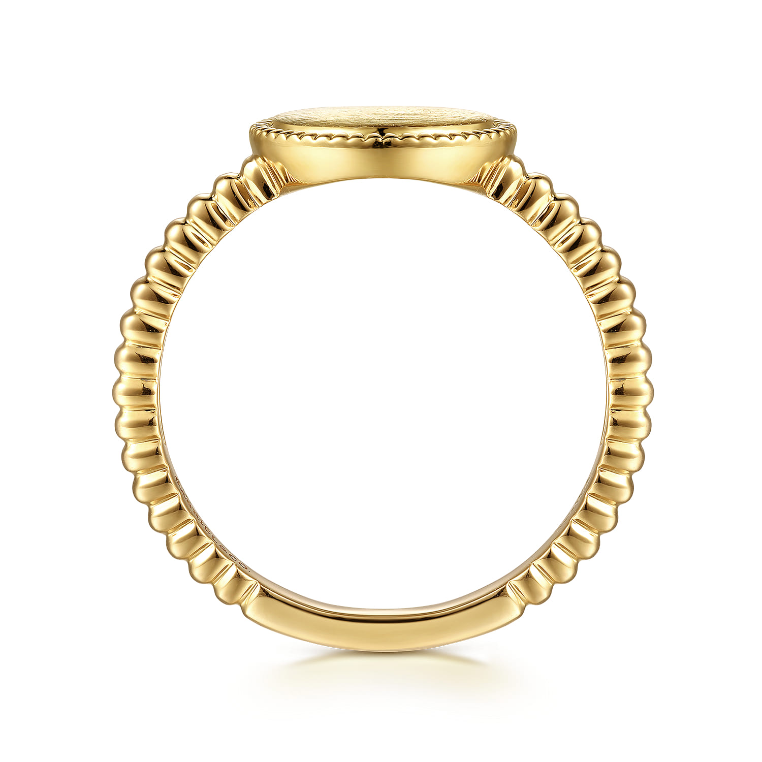 Bujukan Engravable Signet Ring in 14K Yellow Gold, photograph 2