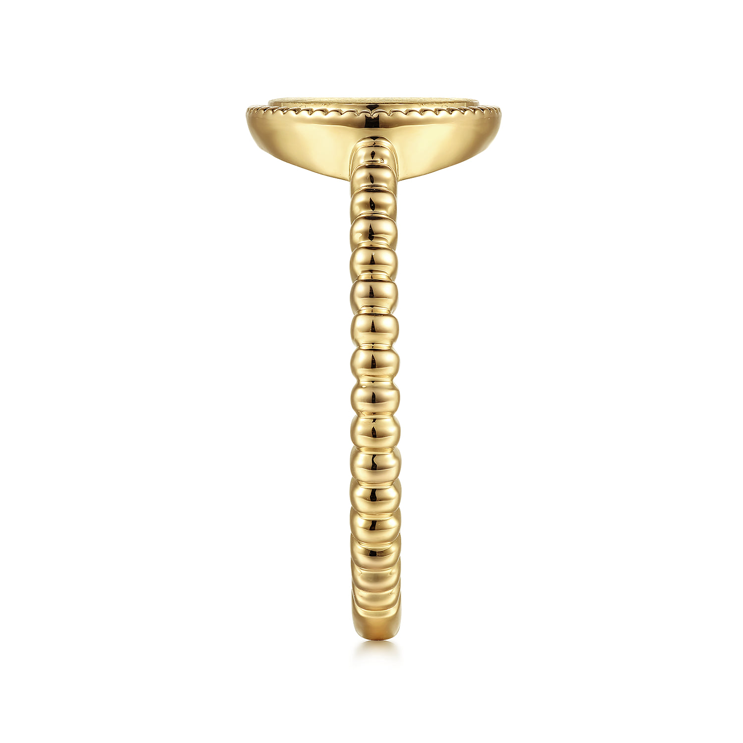 Bujukan Engravable Signet Ring in 14K Yellow Gold, photograph 4