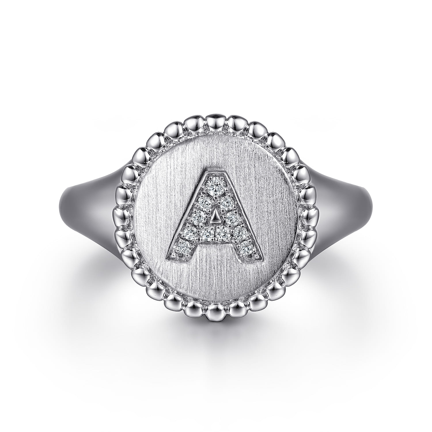 Bujukan Diamond Initial A Signet Ring