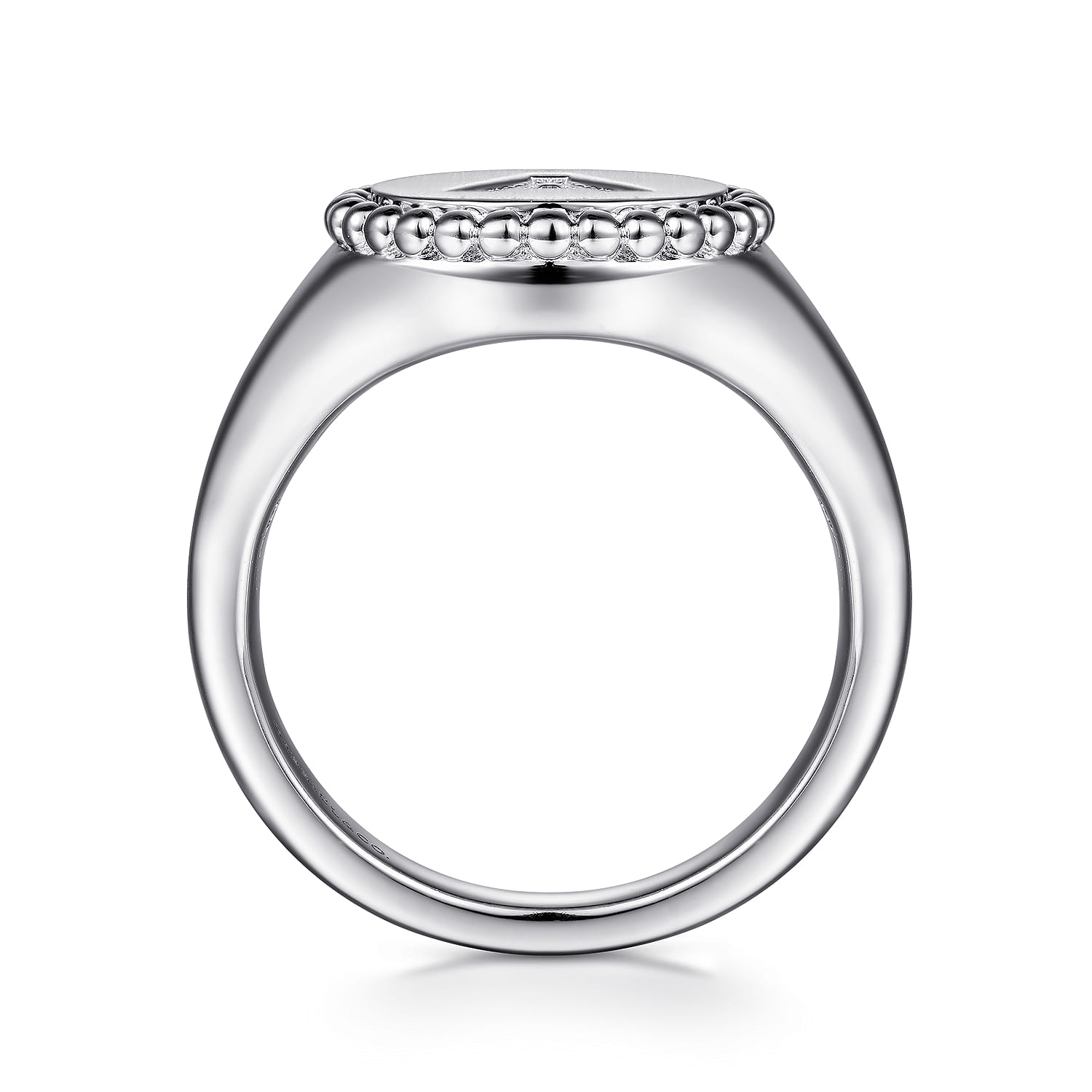 Bujukan Diamond Initial A Signet Ring in Sterling Silver, photograph 2