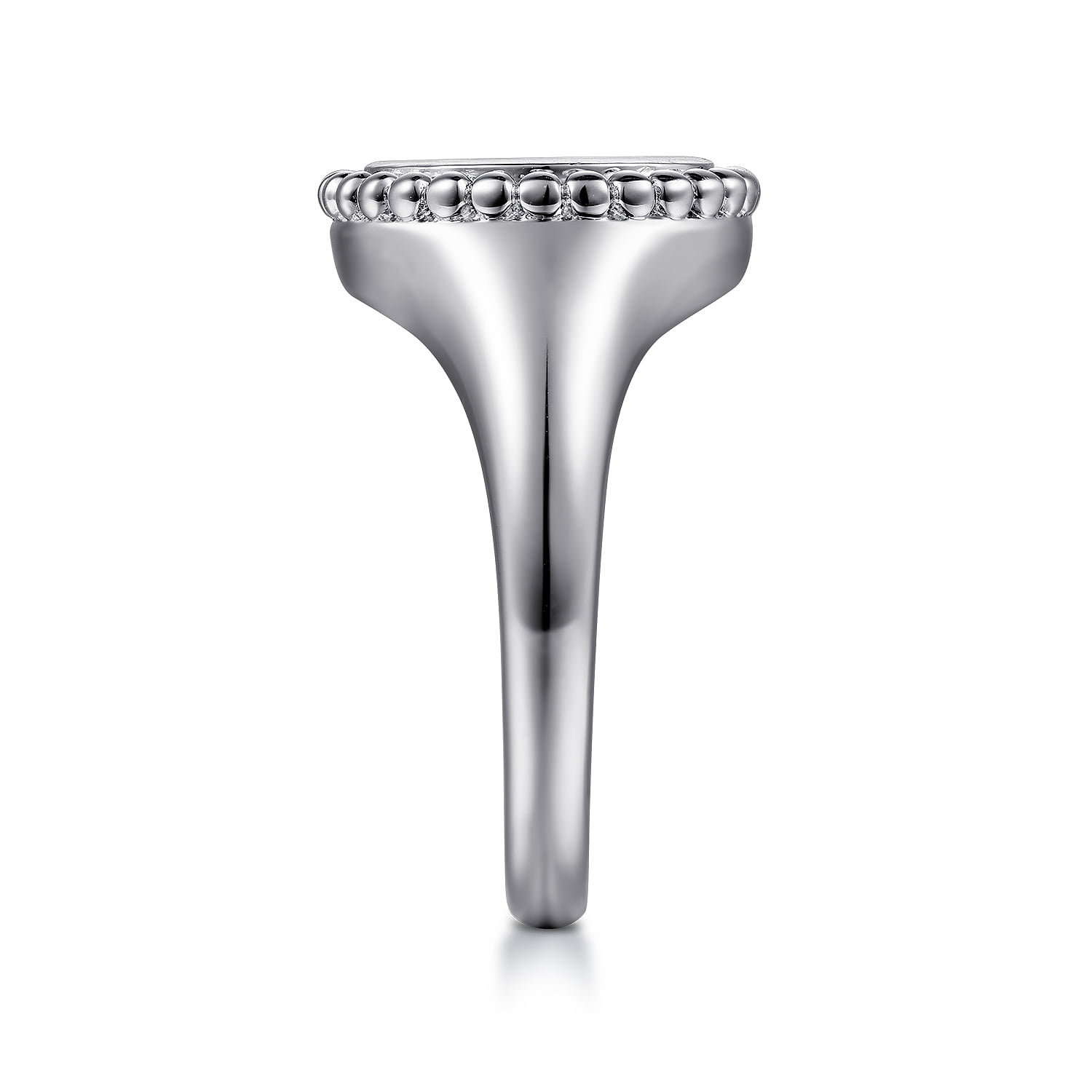 Bujukan Diamond Initial A Signet Ring in Sterling Silver, photograph 4