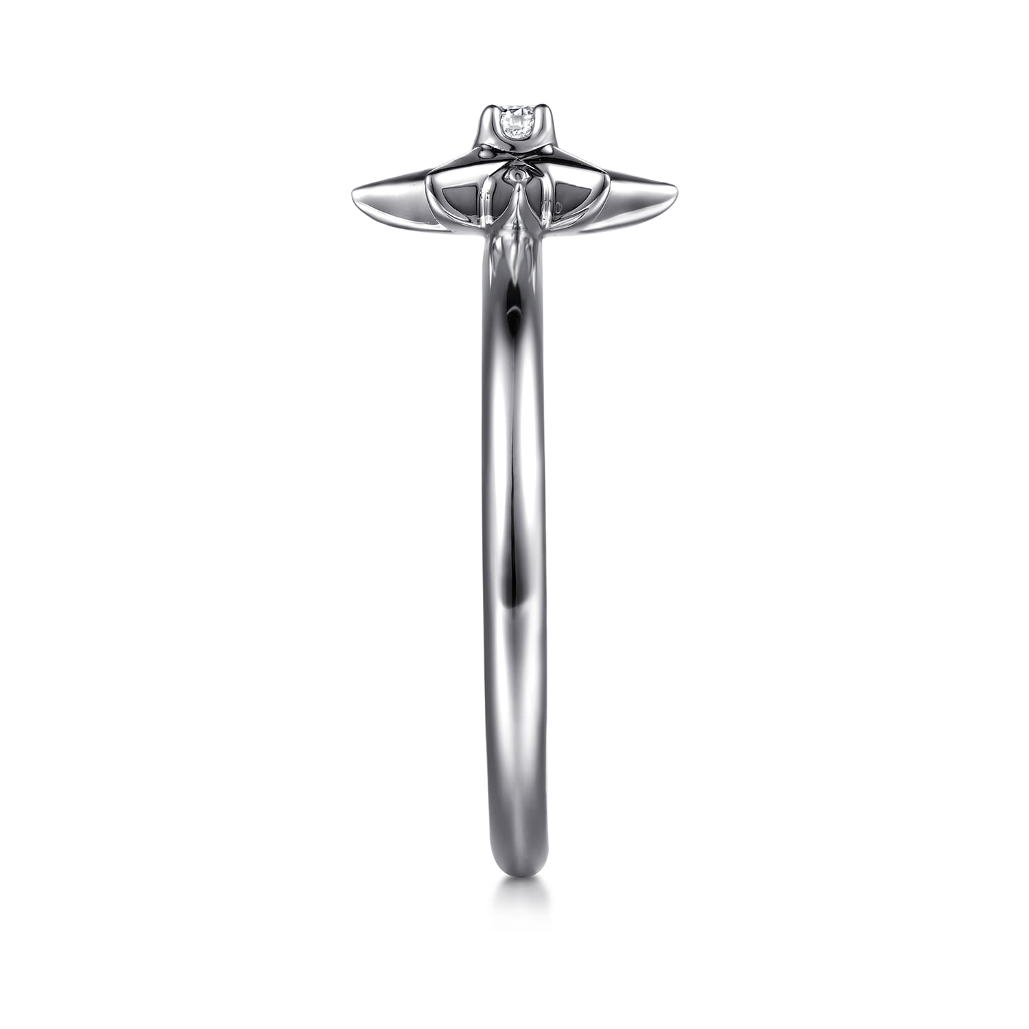 Diamond Starburst Ring in Sterling Silver, photograph 4