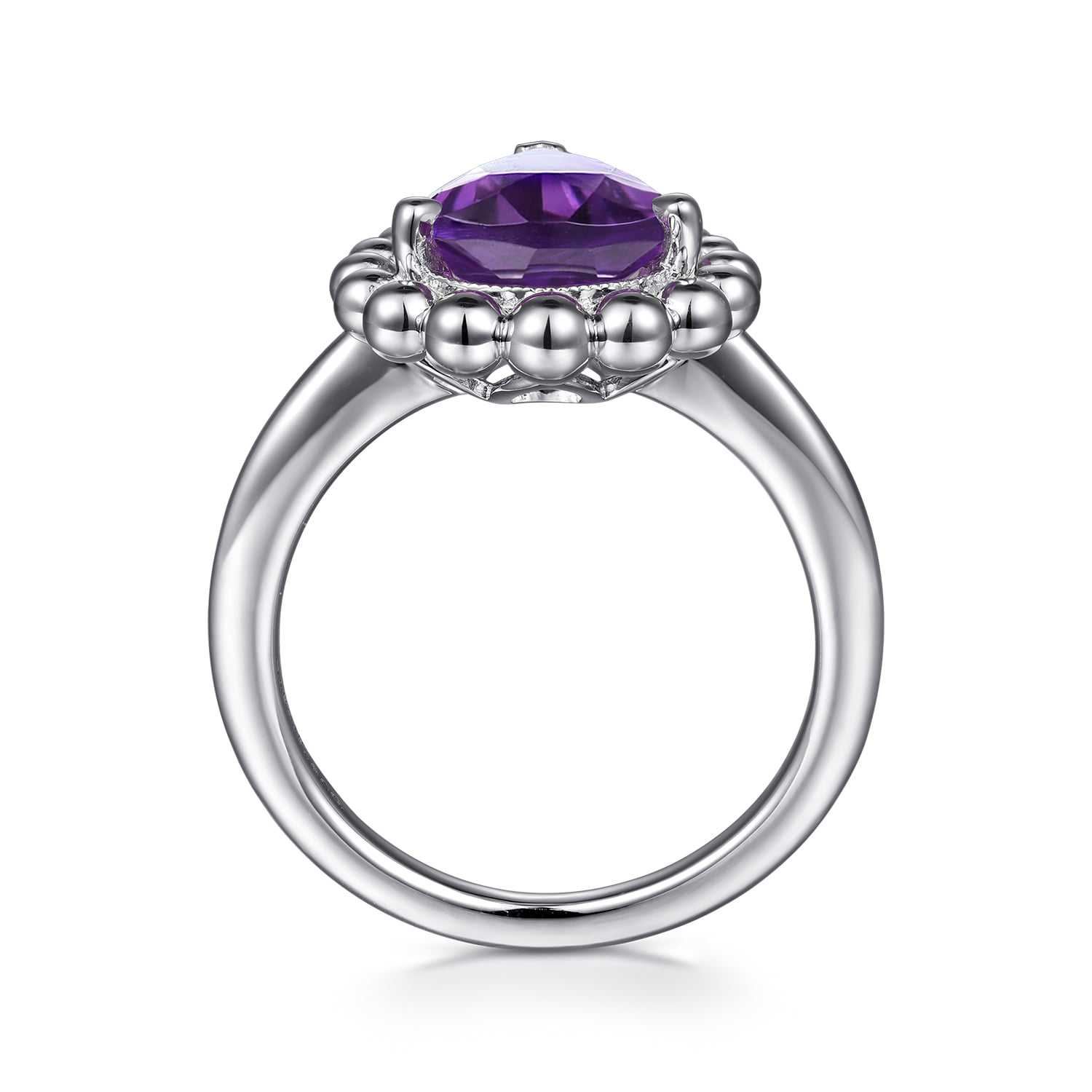 Bujukan Amethyst Chevron Ring in Sterling Silver, photograph 2