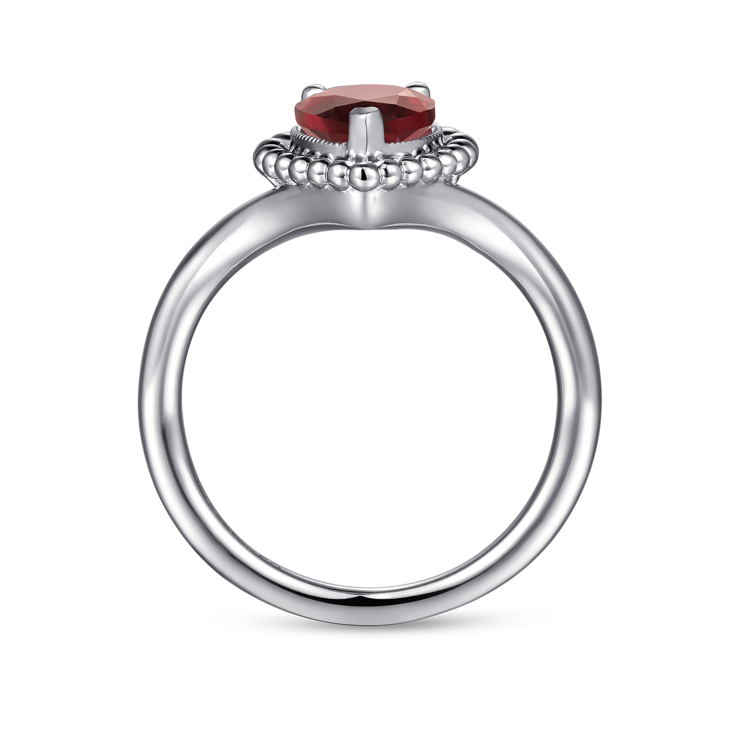 Bujukan Garnet Chevron Ring in Sterling Silver, photograph 2