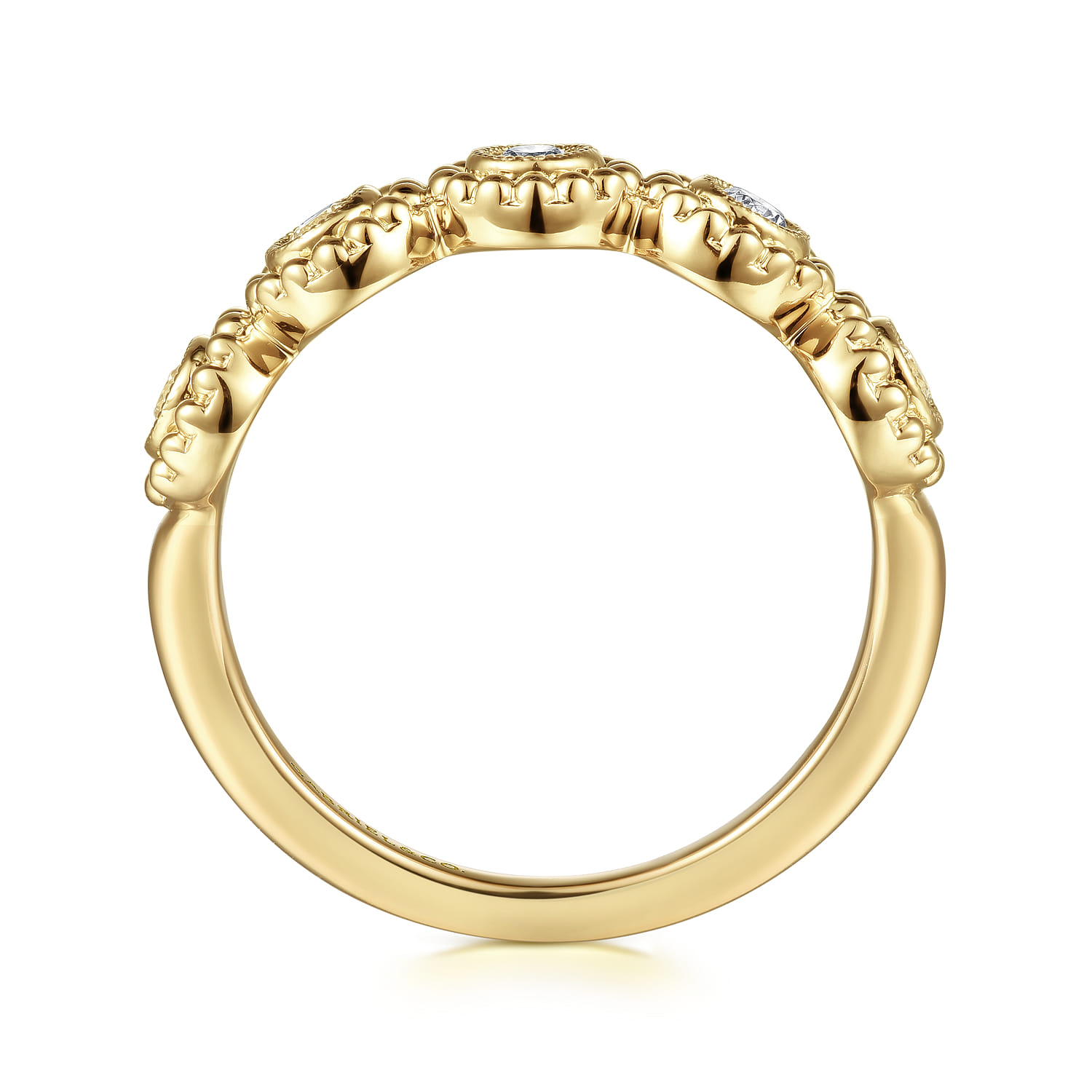 Diamond Bujukan Stackable Ring in 14K Yellow Gold, photograph 2