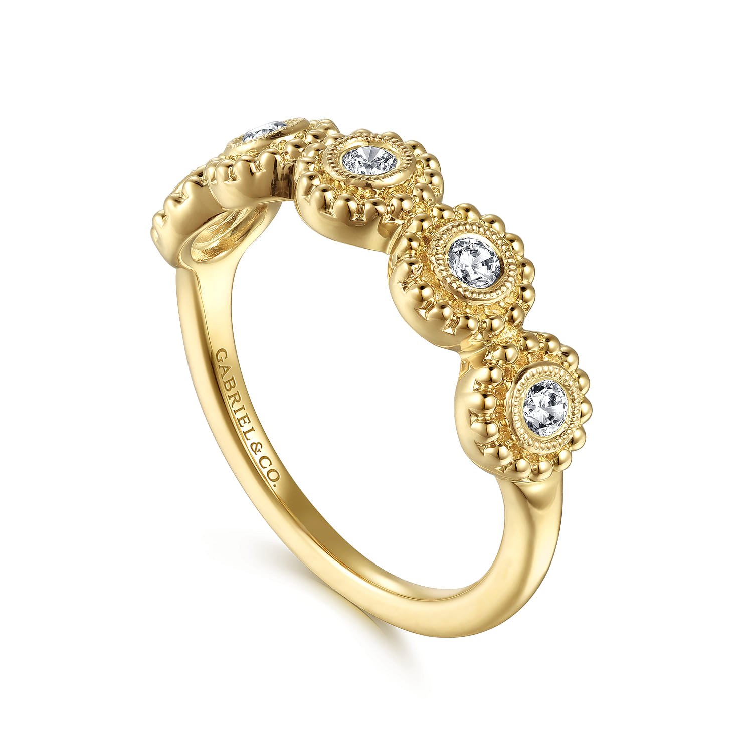 Diamond Bujukan Stackable Ring in 14K Yellow Gold, photograph 3