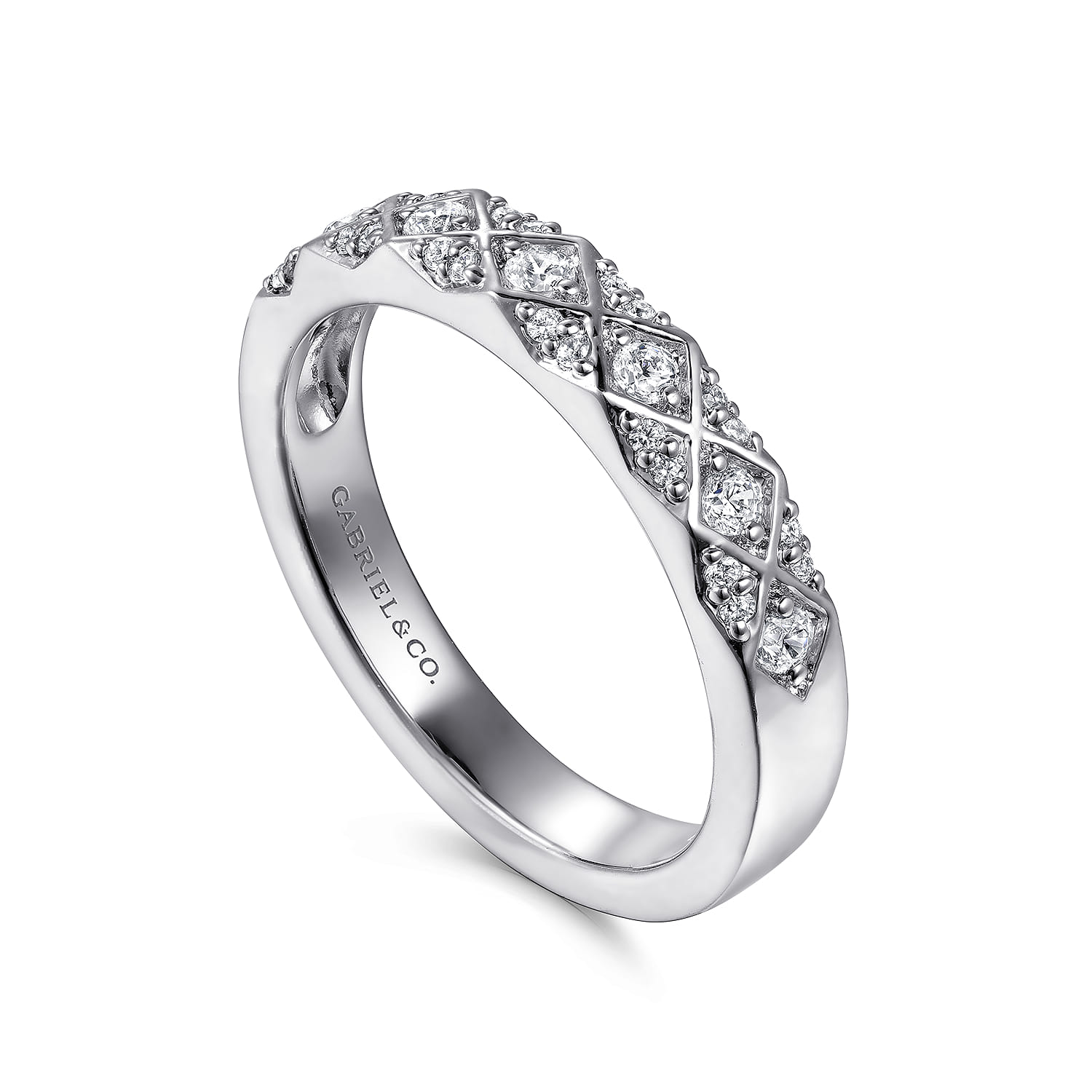 Diamond Stackable Ring in 14K White Gold, photograph 3