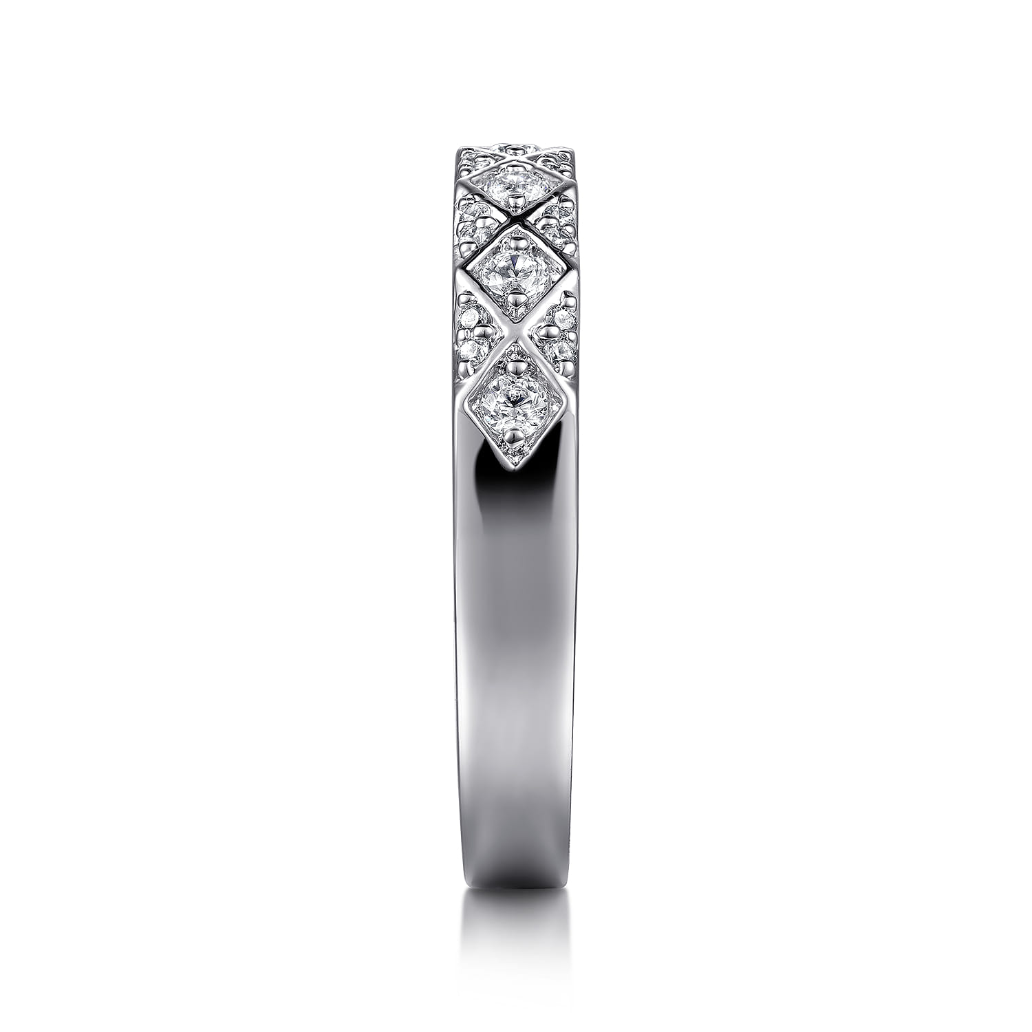 Diamond Stackable Ring in 14K White Gold, photograph 4