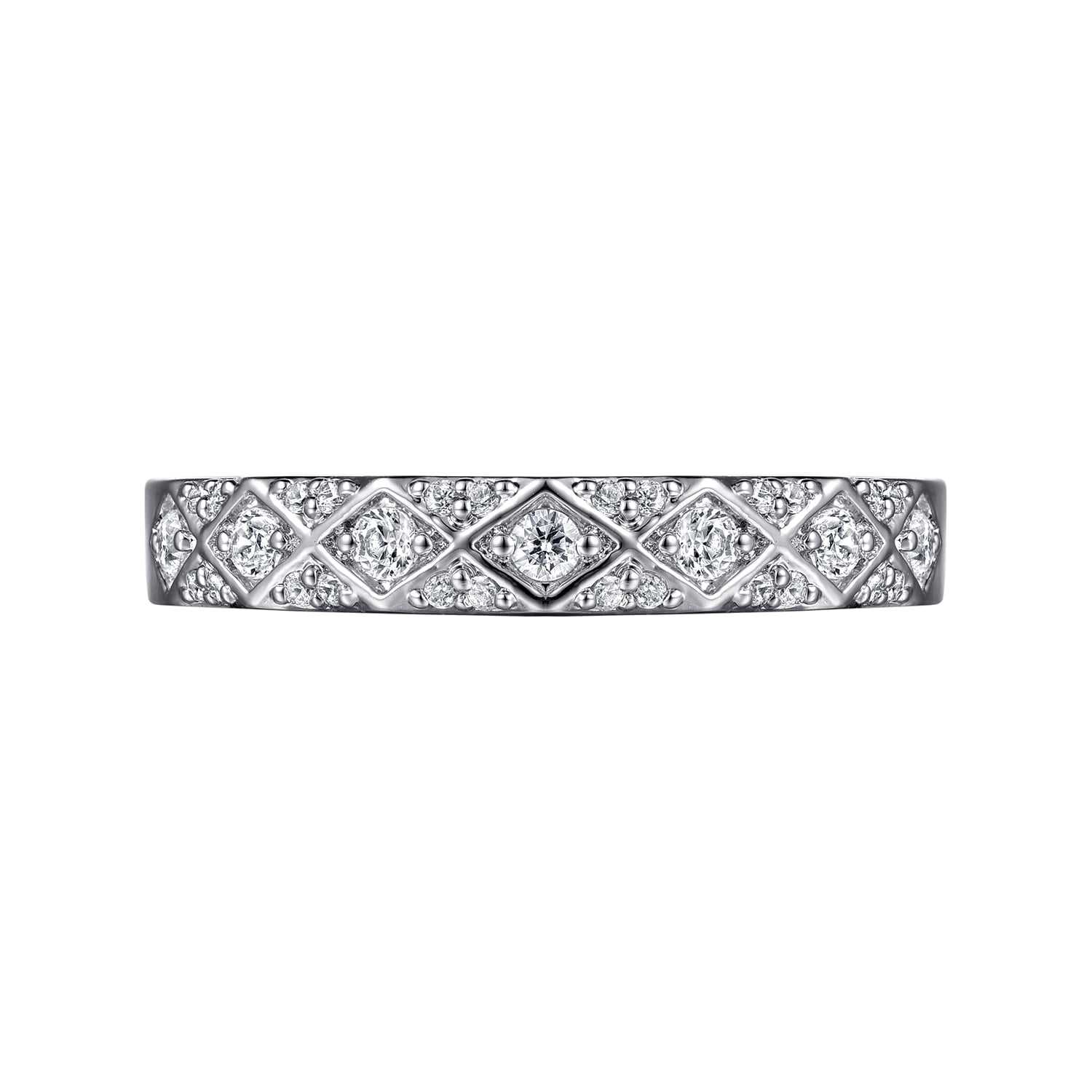 Diamond Stackable Ring in 14K White Gold, photograph 6