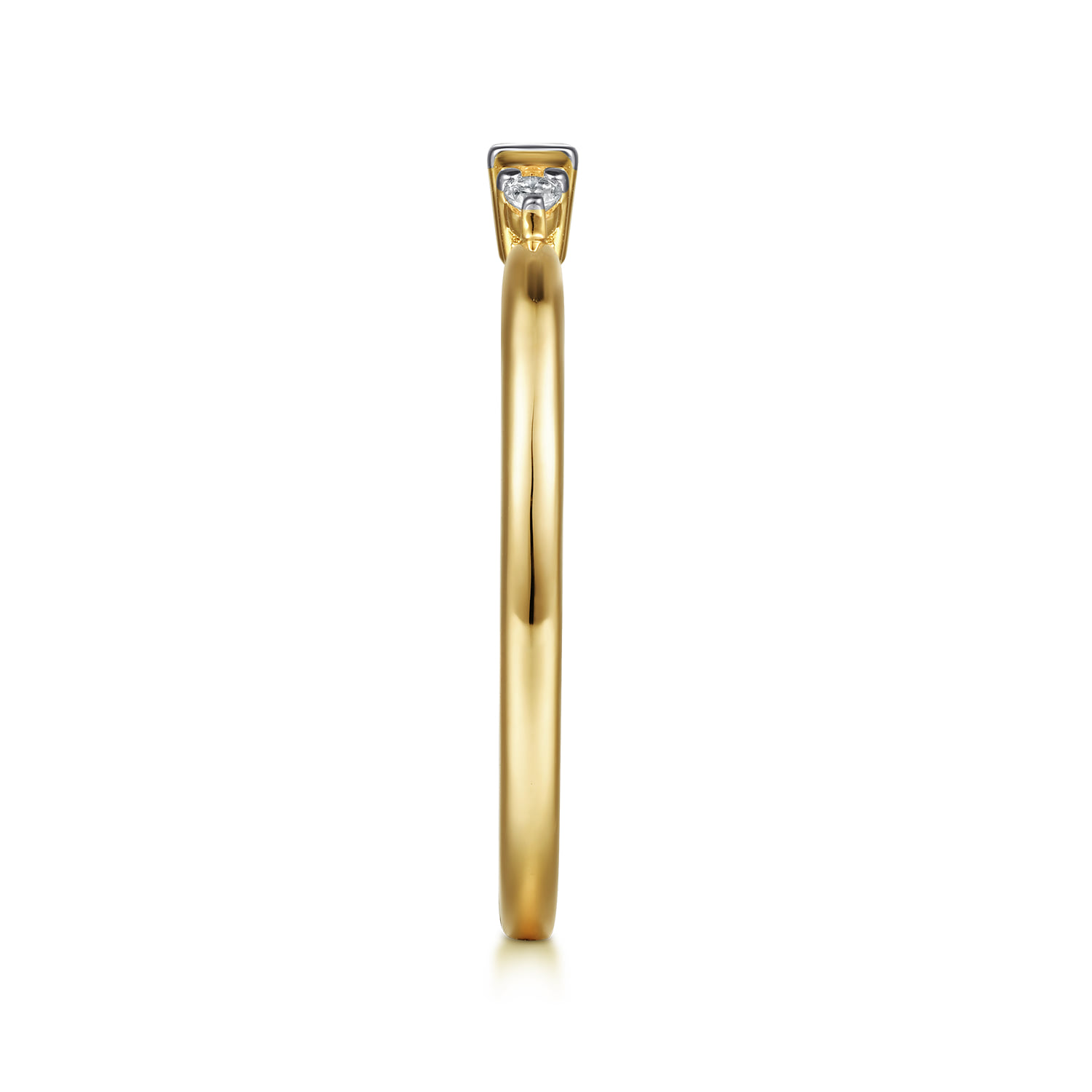 Diamond and Ruby Stackable Ring in 14K Yellow Gold, photograph 4