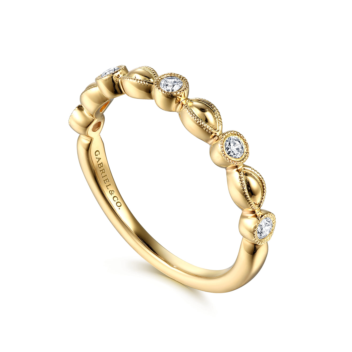 Diamond Stackable Ring in 14K Yellow Gold, photograph 3