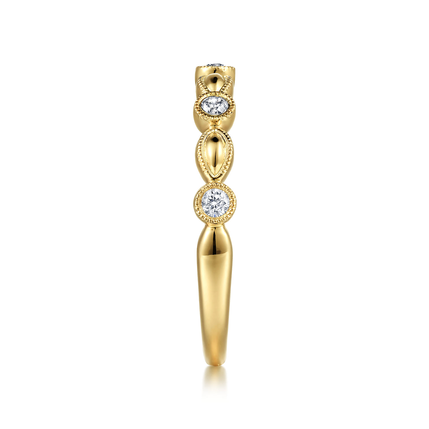 Diamond Stackable Ring in 14K Yellow Gold, photograph 4