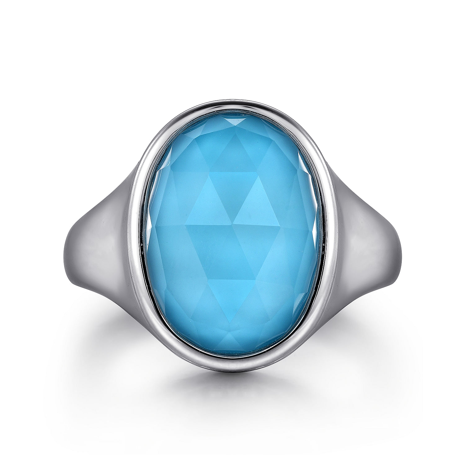 925 Sterling Silver Rock Crystal Turquoise Bujukan Lady's