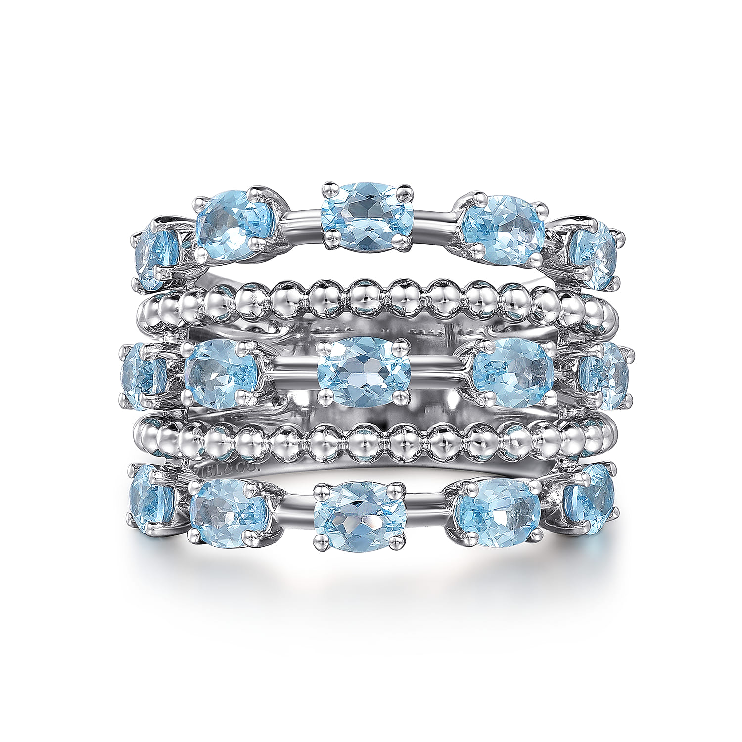 Bujukan Swiss Blue Topaz Easy Stackable Ring