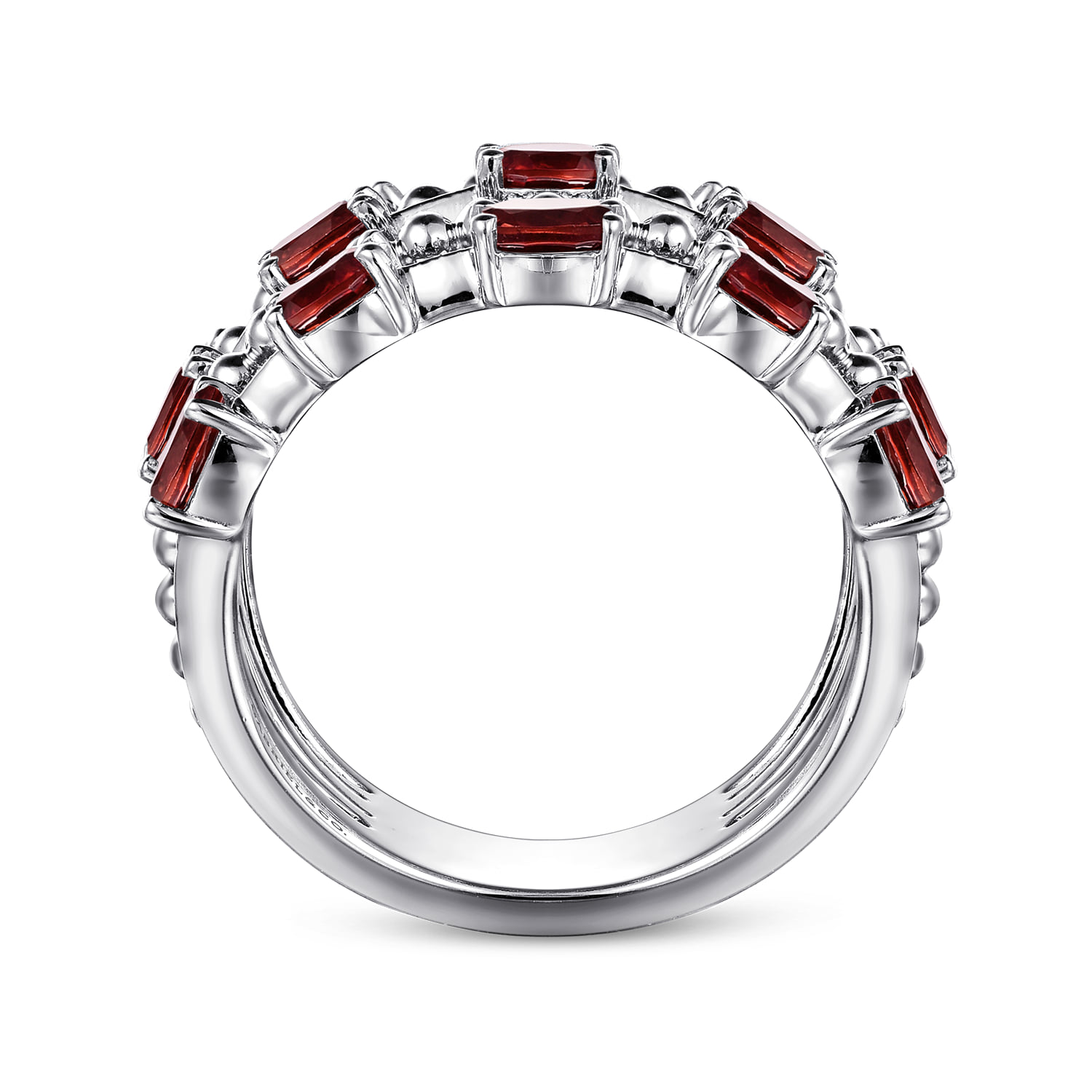 Bujukan Garnet Easy Stackable Ring in Sterling Silver, photograph 2