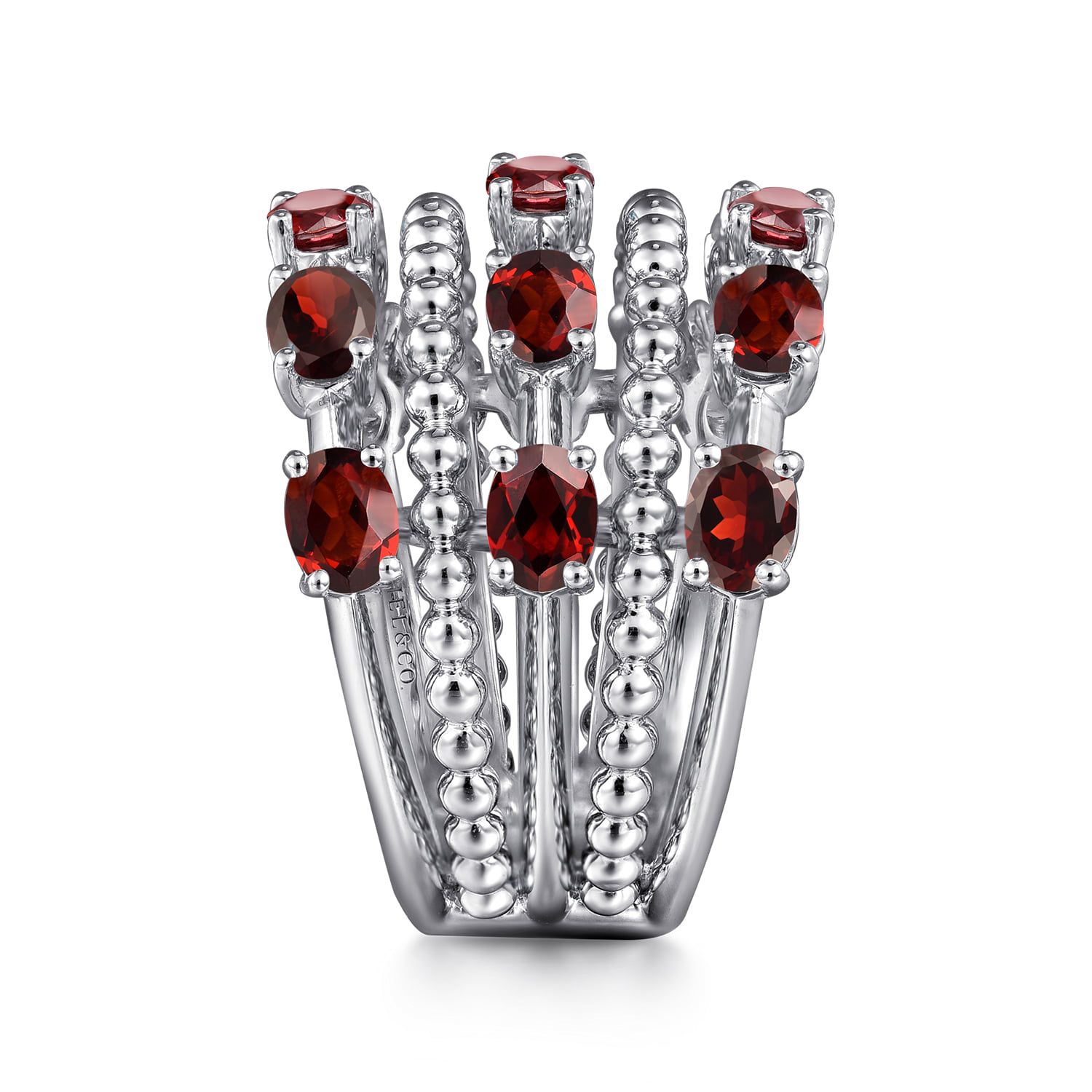 Bujukan Garnet Easy Stackable Ring in Sterling Silver, photograph 4