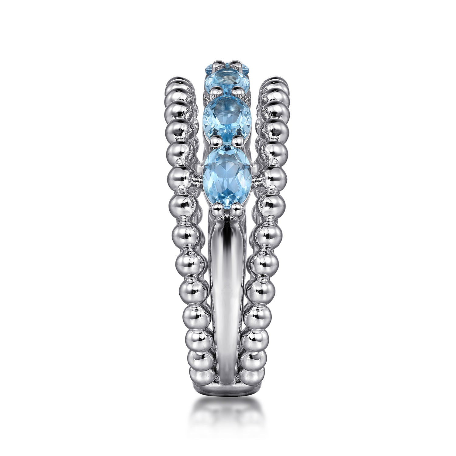 Bujukan Swiss Blue Topaz Easy Stackable Ring in Sterling Silver, photograph 4