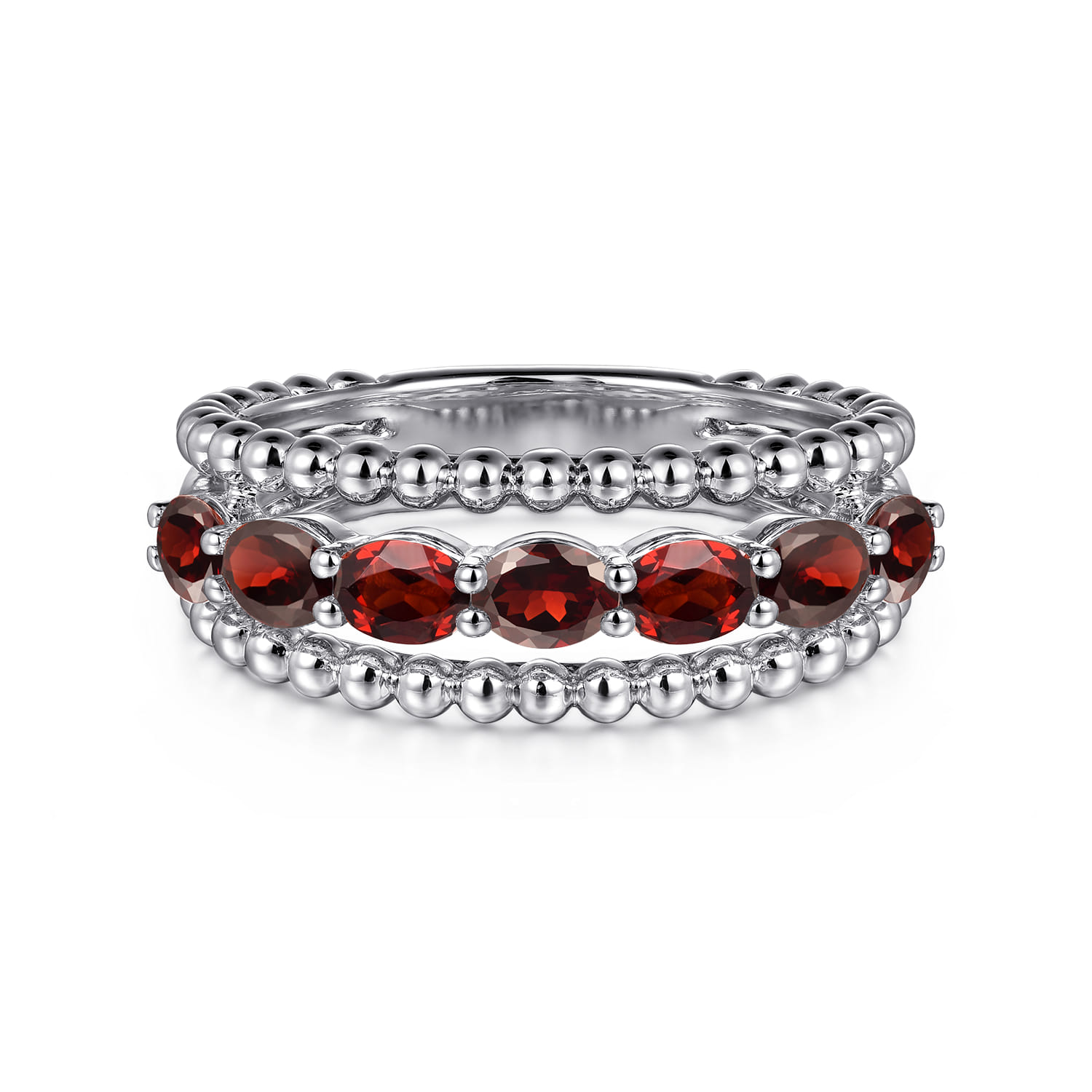 Bujukan Garnet Easy Stackable Ring