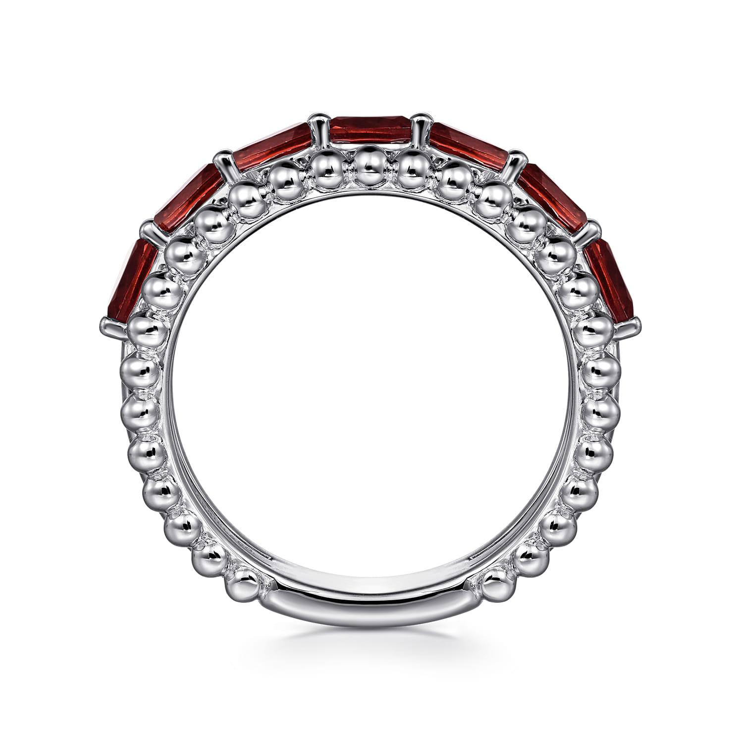 Bujukan Garnet Easy Stackable Ring in Sterling Silver, photograph 2