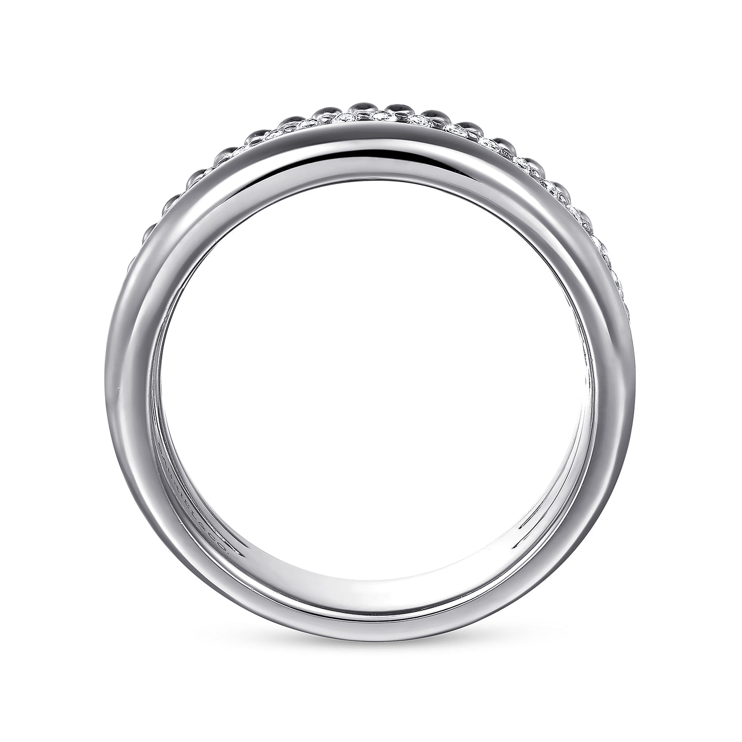 White Sapphire Bujukan Easy Stackable Ring in Sterling Silver, photograph 2