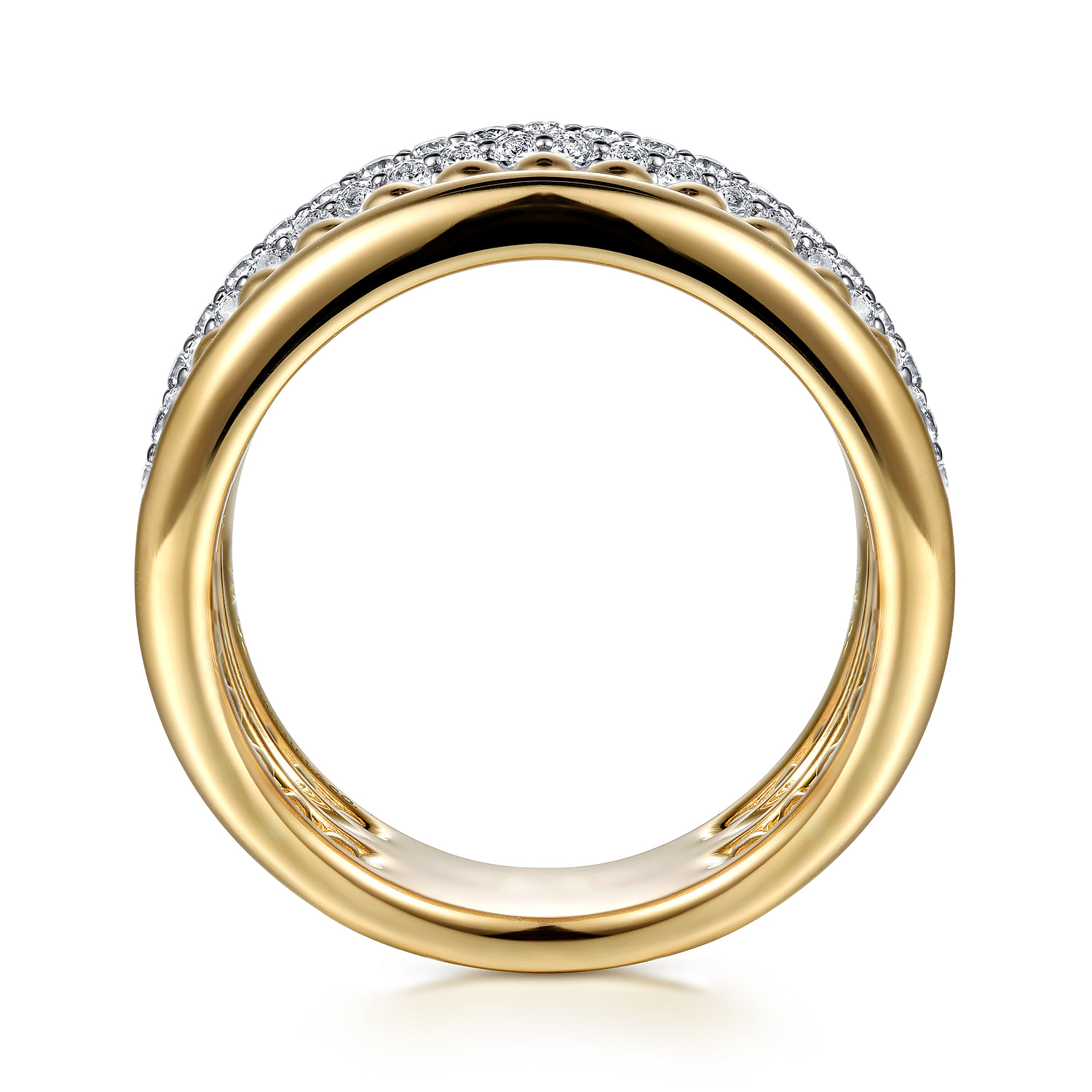 Bujukan Diamond Ladies Easy Stackable Ring in 14K Yellow Gold, photograph 2